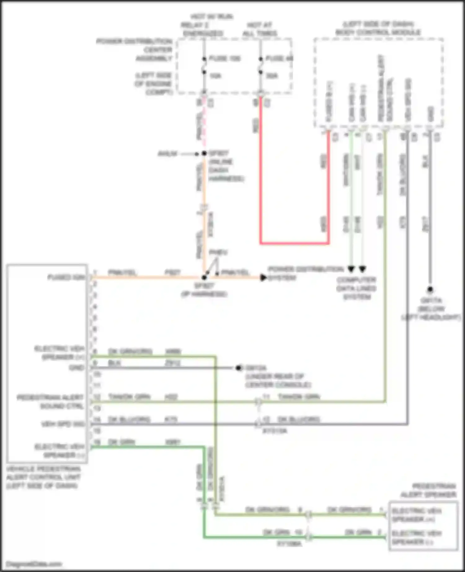 Pacifica Chrysler RU (2016-2020): Wiring diagram engine performance 3.6l hybrid, virtual engine sound system circuit