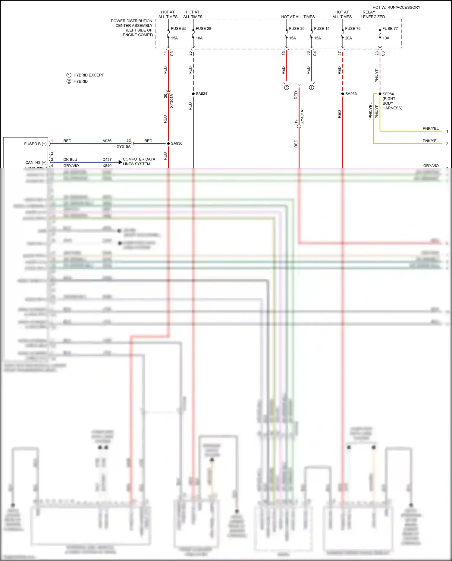 Chrysler Pacifica RU (2016-2020) audio rh 2 wiring diagram  (1 of 2)
