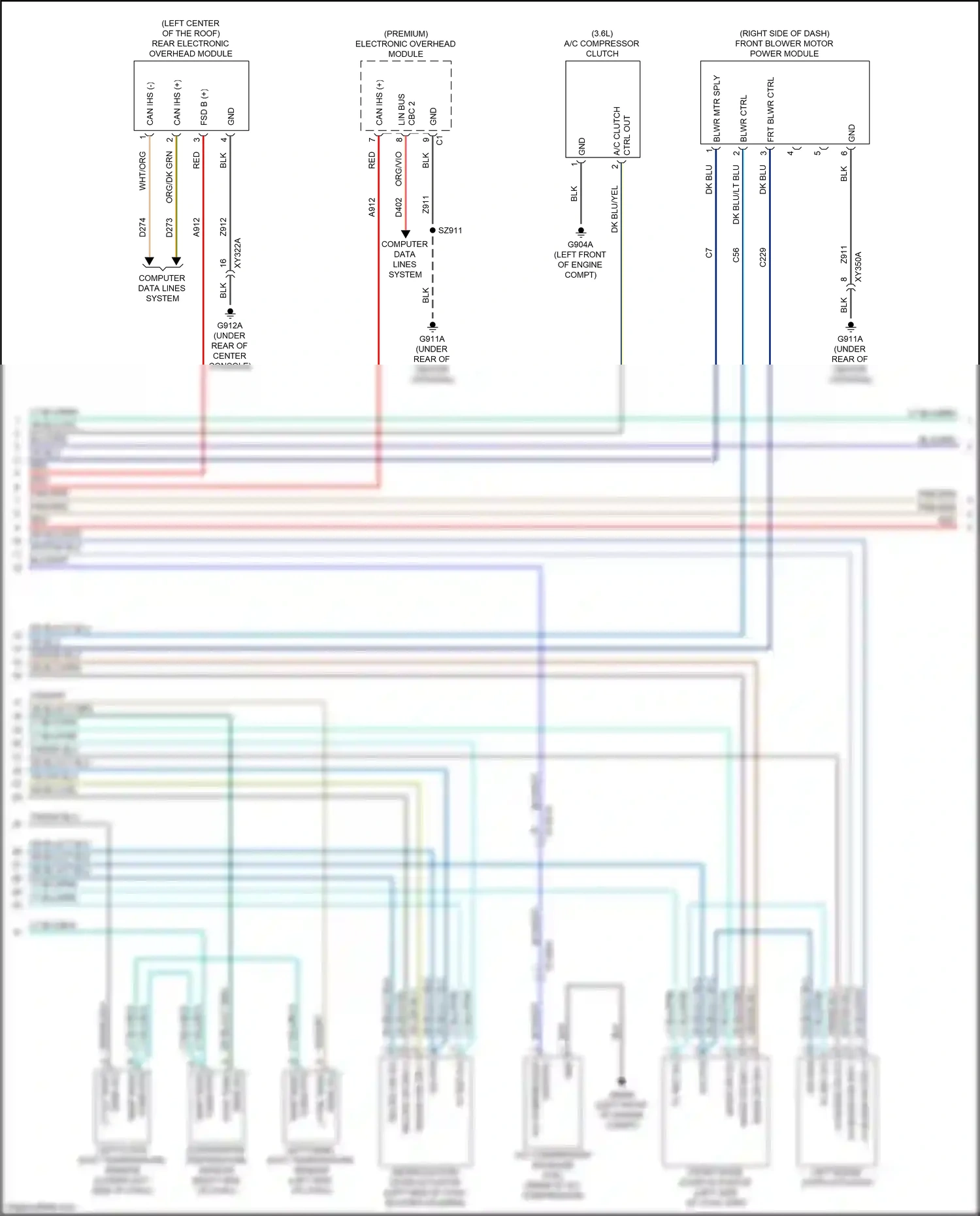 Chrysler Pacifica RU (2016-2020) dk blu/lt blu wiring diagram  (2 of 2)