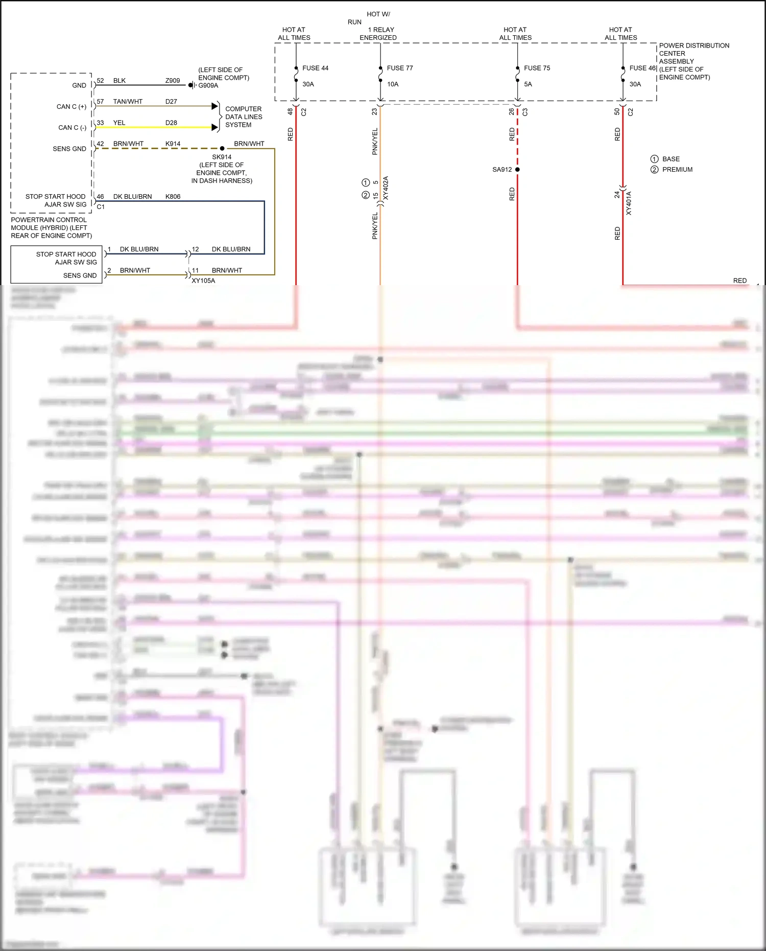 Chrysler Pacifica RU (2016-2020) drv dr sec ajar sw sens wiring diagram  (1 of 2)