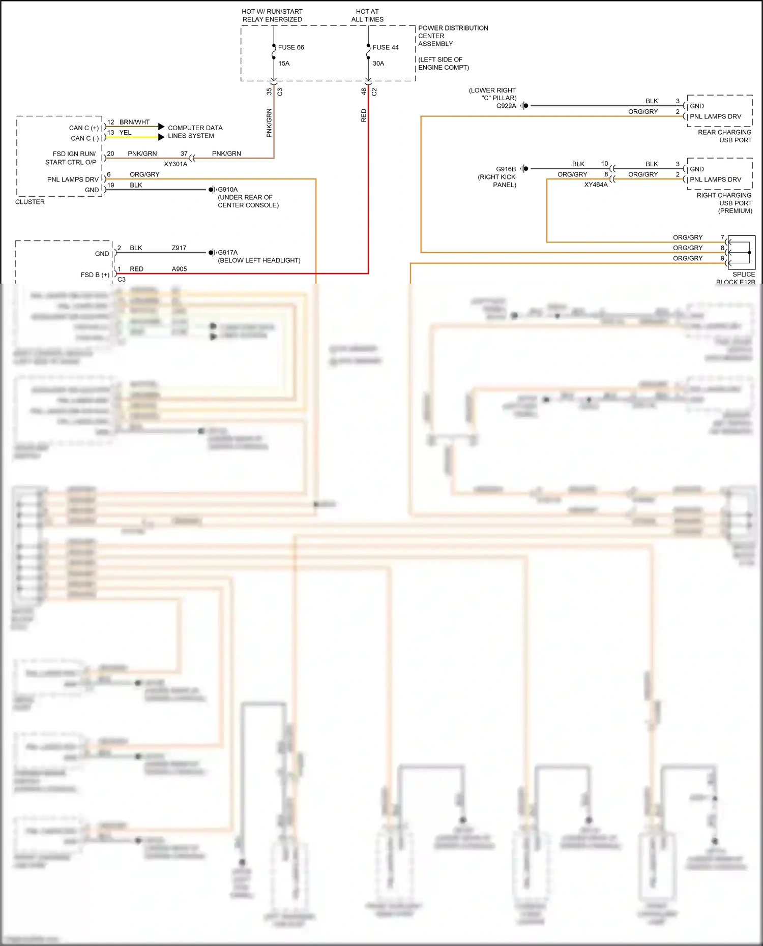 Chrysler Pacifica RU (2016-2020) fuel door switch wiring diagram  (3 of 3)