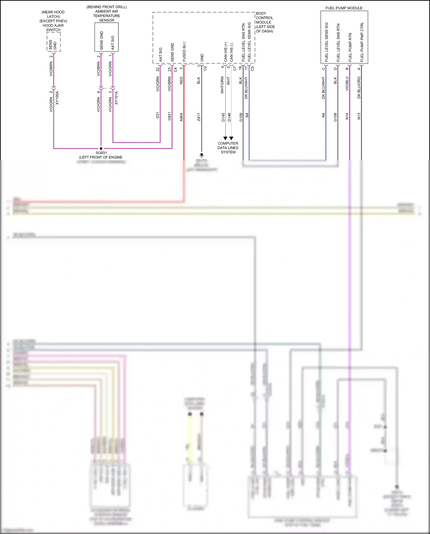 Chrysler Pacifica RU (2016-2020) fuel pump rtn wiring diagram  (1 of 2)