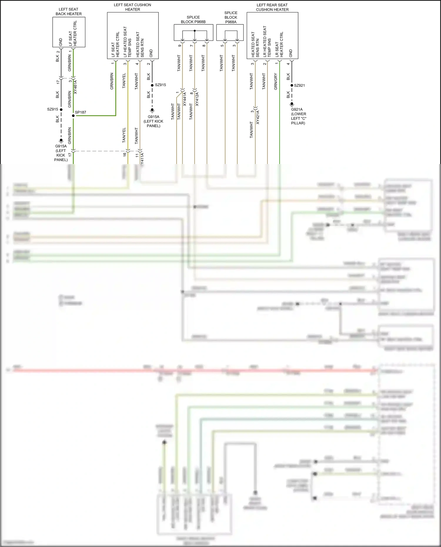 Chrysler Pacifica RU (2016-2020) heated seat wiring diagram  (1 of 2)