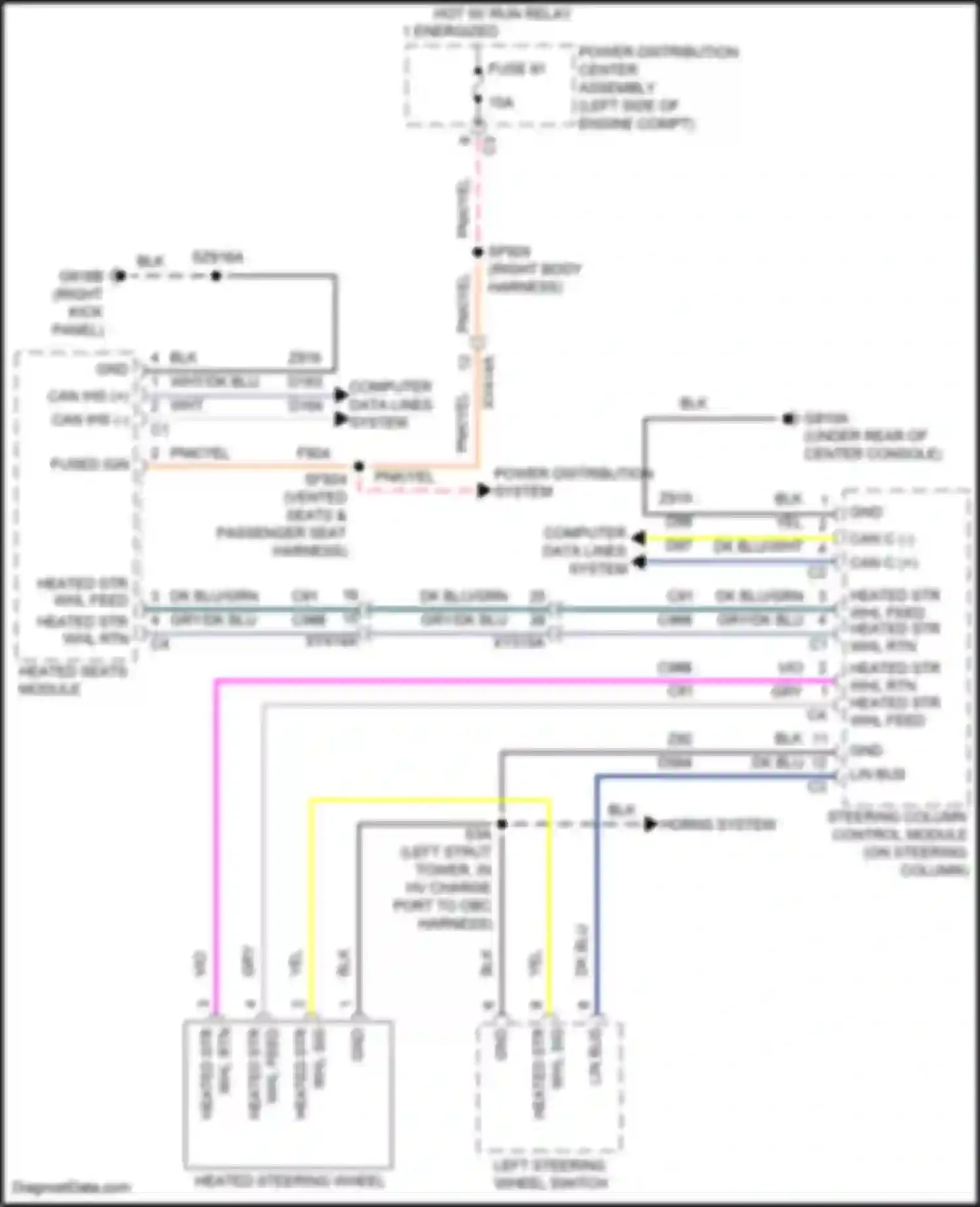 Wiring diagram heated str whl feed for Chrysler Pacifica RU (2016-2020) (3 of 3)