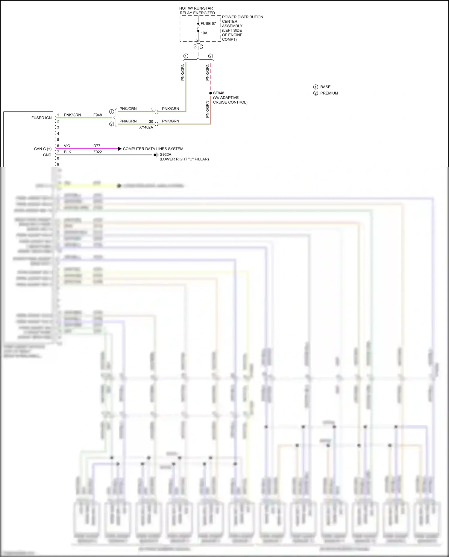 Chrysler Pacifica RU (2016-2020) park assist sensor 5 wiring diagram  (1 of 1)