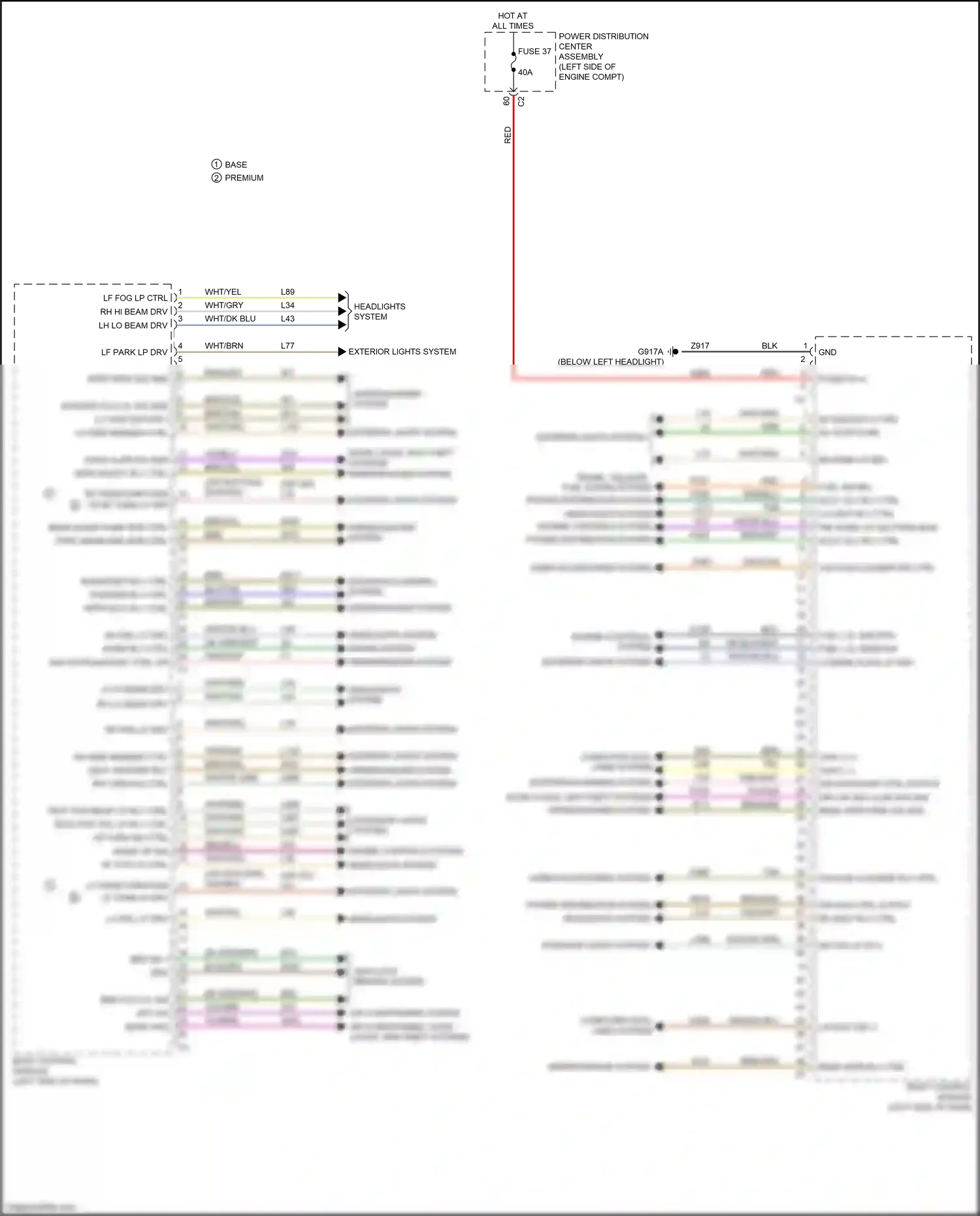 Chrysler Pacifica RU (2016-2020) red/blu wiring diagram  (1 of 4)