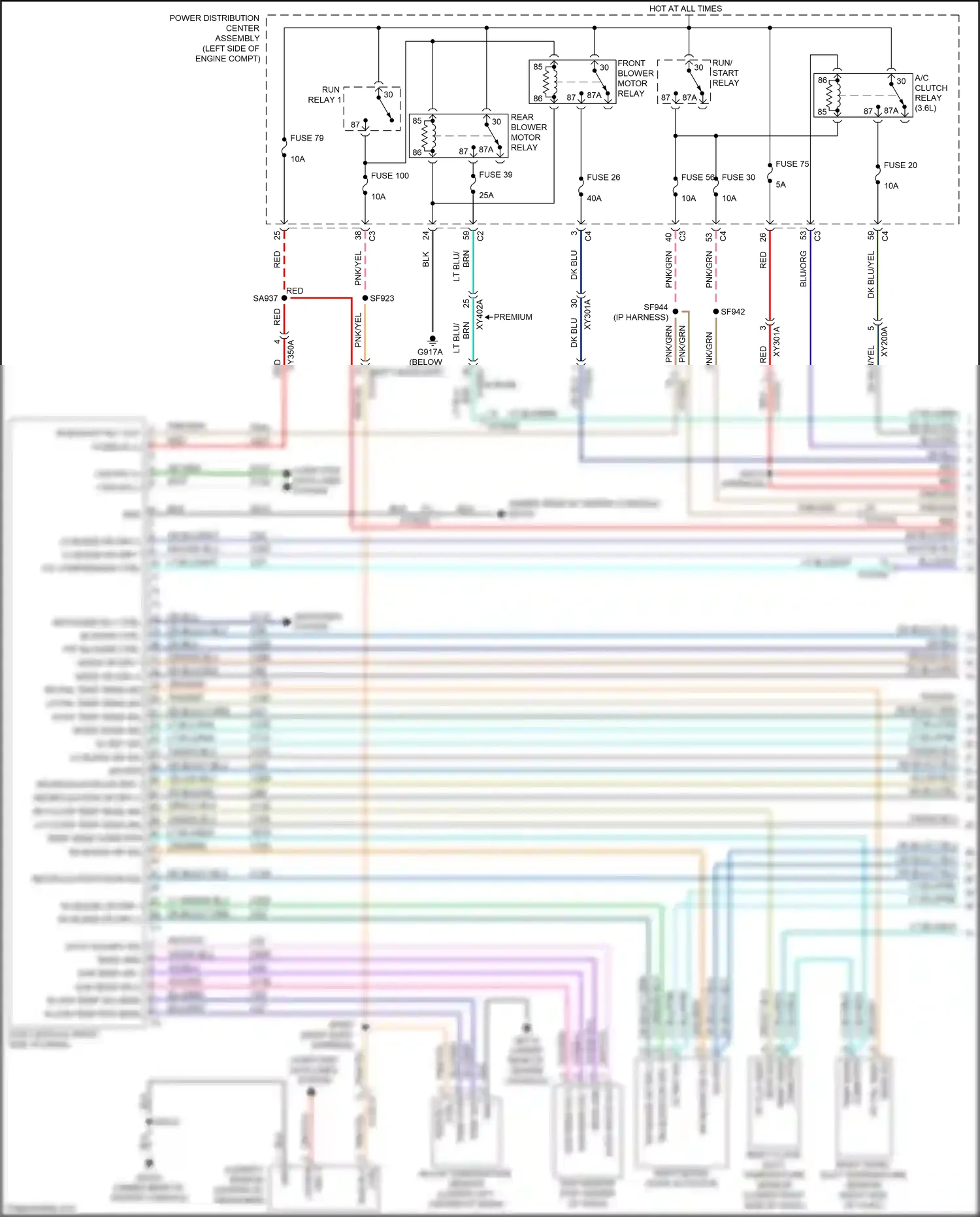 Chrysler Pacifica RU (2016-2020) rh blend dr drv 1 wiring diagram  (1 of 2)