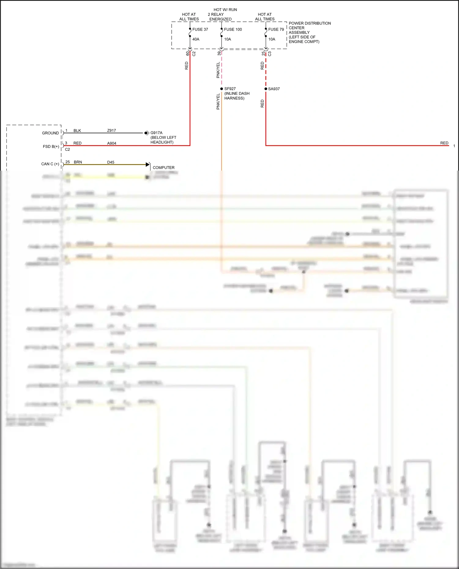 Chrysler Pacifica RU (2016-2020) rh lo beam drv wiring diagram  (2 of 2)