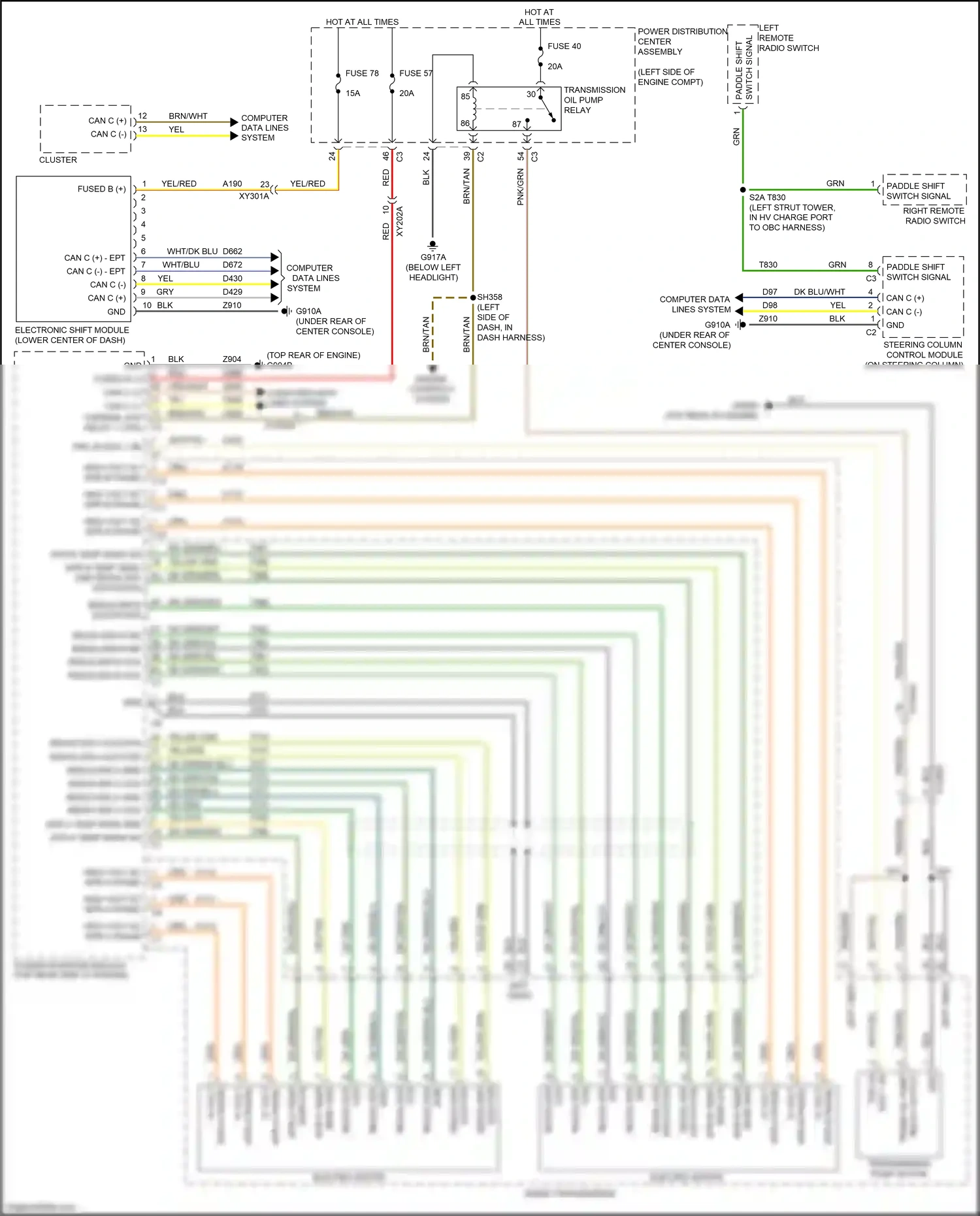 Chrysler Pacifica RU (2016-2020) transmission pump motor wiring diagram  (1 of 3)