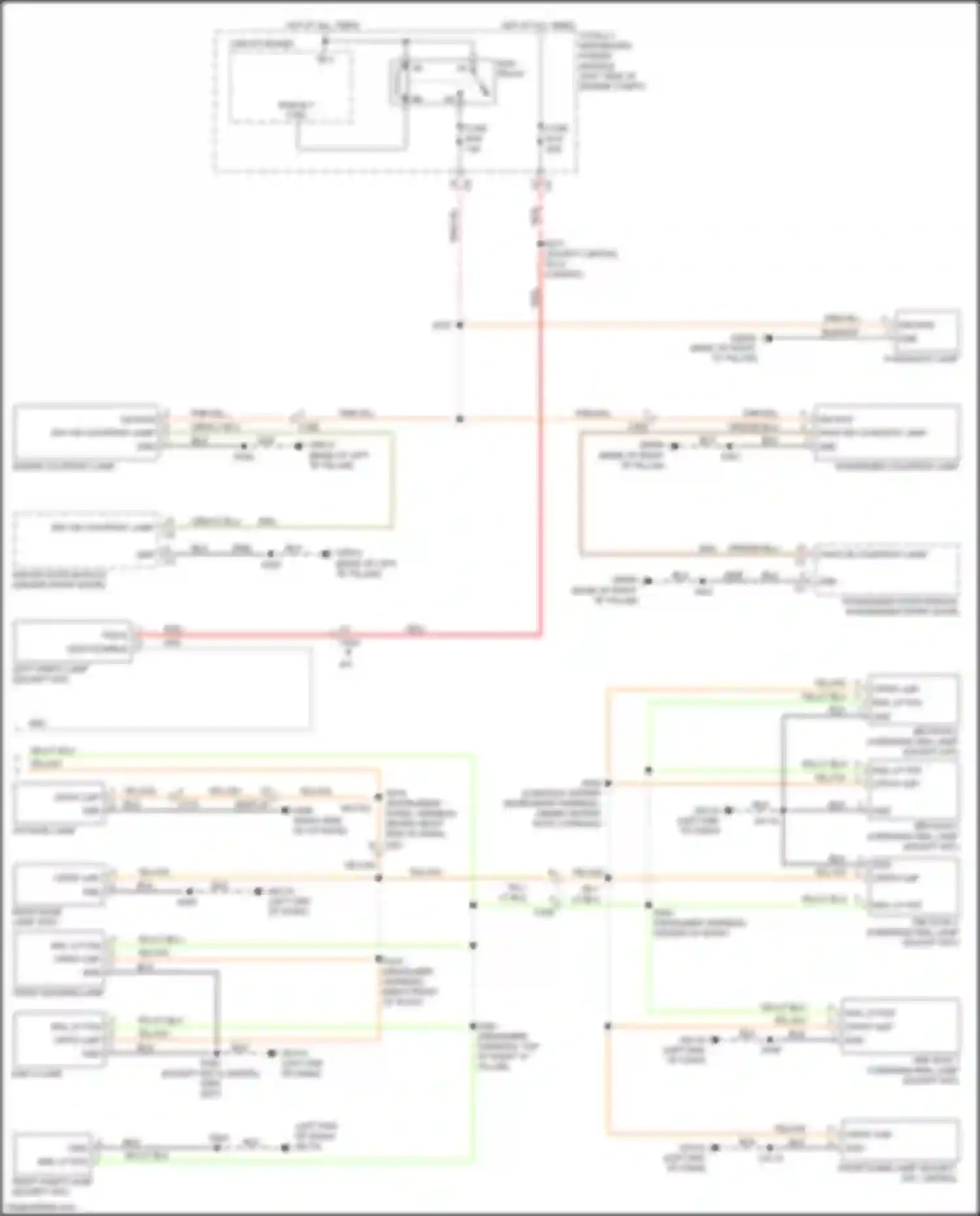 Town & Country Chrysler V facelift (2010-2016): Courtesy lamps circuit (2 of 2)