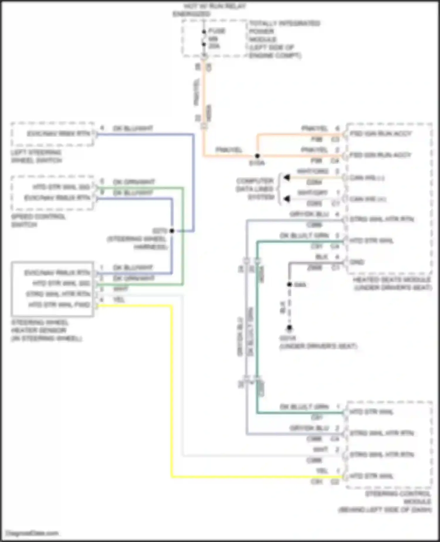 Wiring diagram htd str whl sig for Chrysler Town & Country V facelift (2010-2016) (1 of 1)