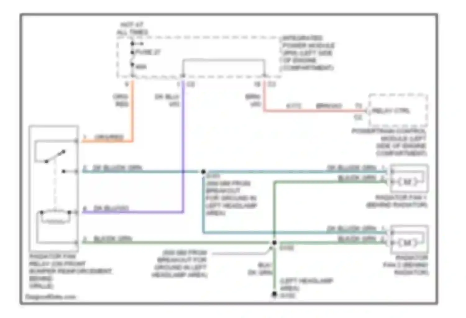 Voyager Chrysler IV (2000-2004): Cooling fan circuit
