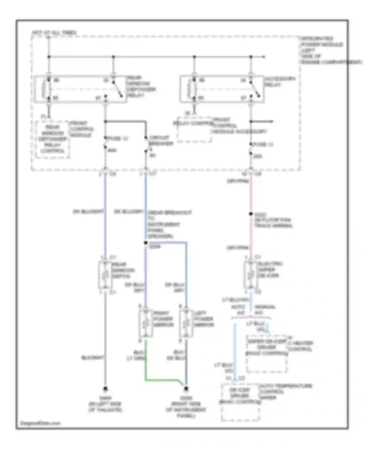 Wiring diagram accessory relay for Chrysler Voyager IV (2000-2004) (1 of 11)