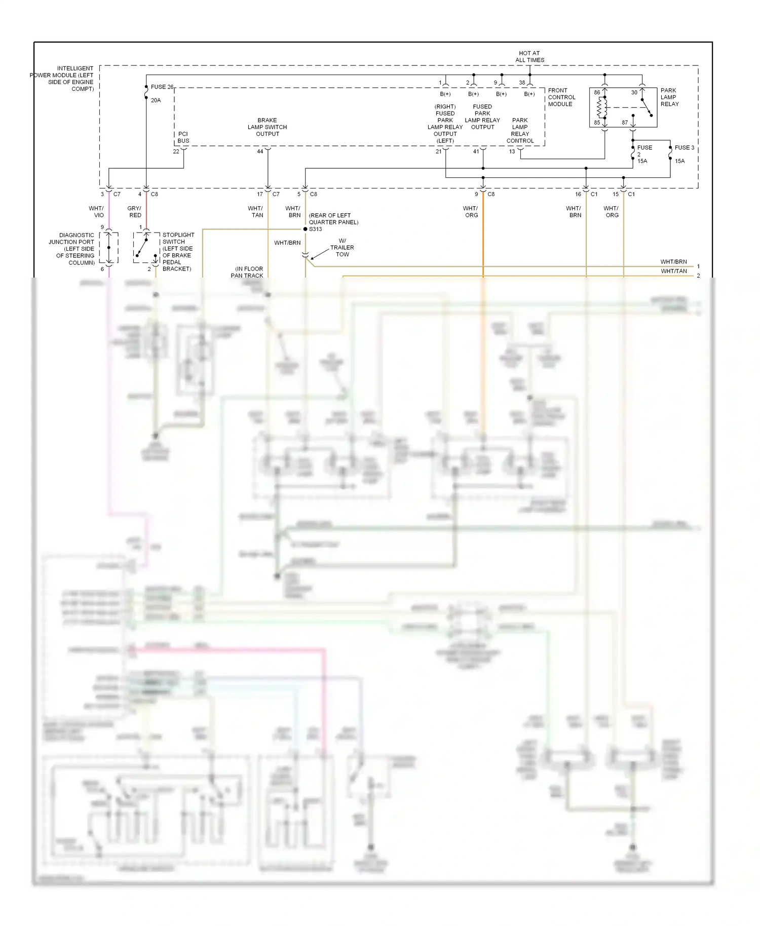 Chrysler Voyager IV (2000-2004) front control module b(+) b(+) b(+) wiring diagram  (1 of 1)