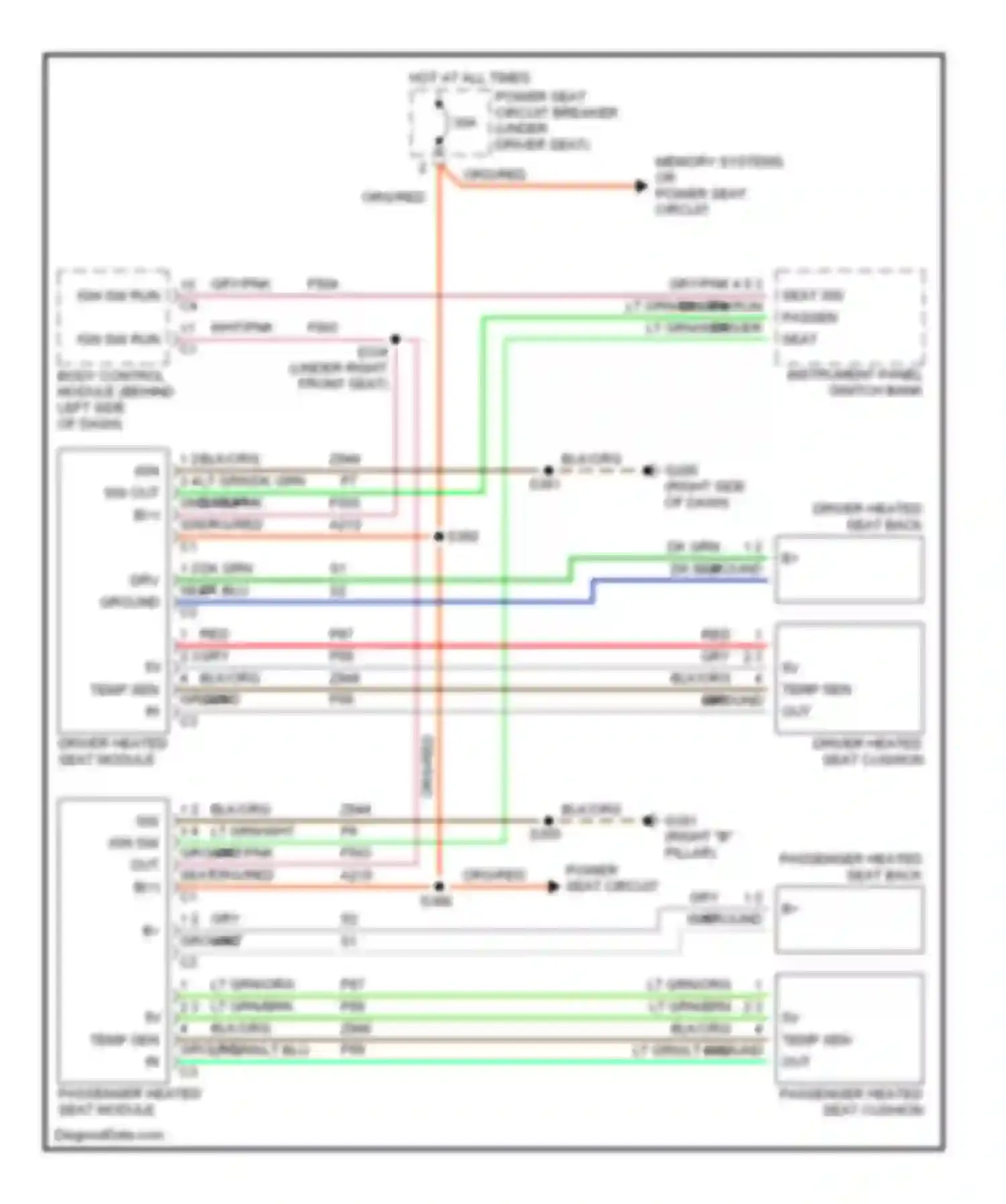 Wiring diagram lt grn/lt blu for Chrysler Voyager IV (2000-2004) (1 of 1)