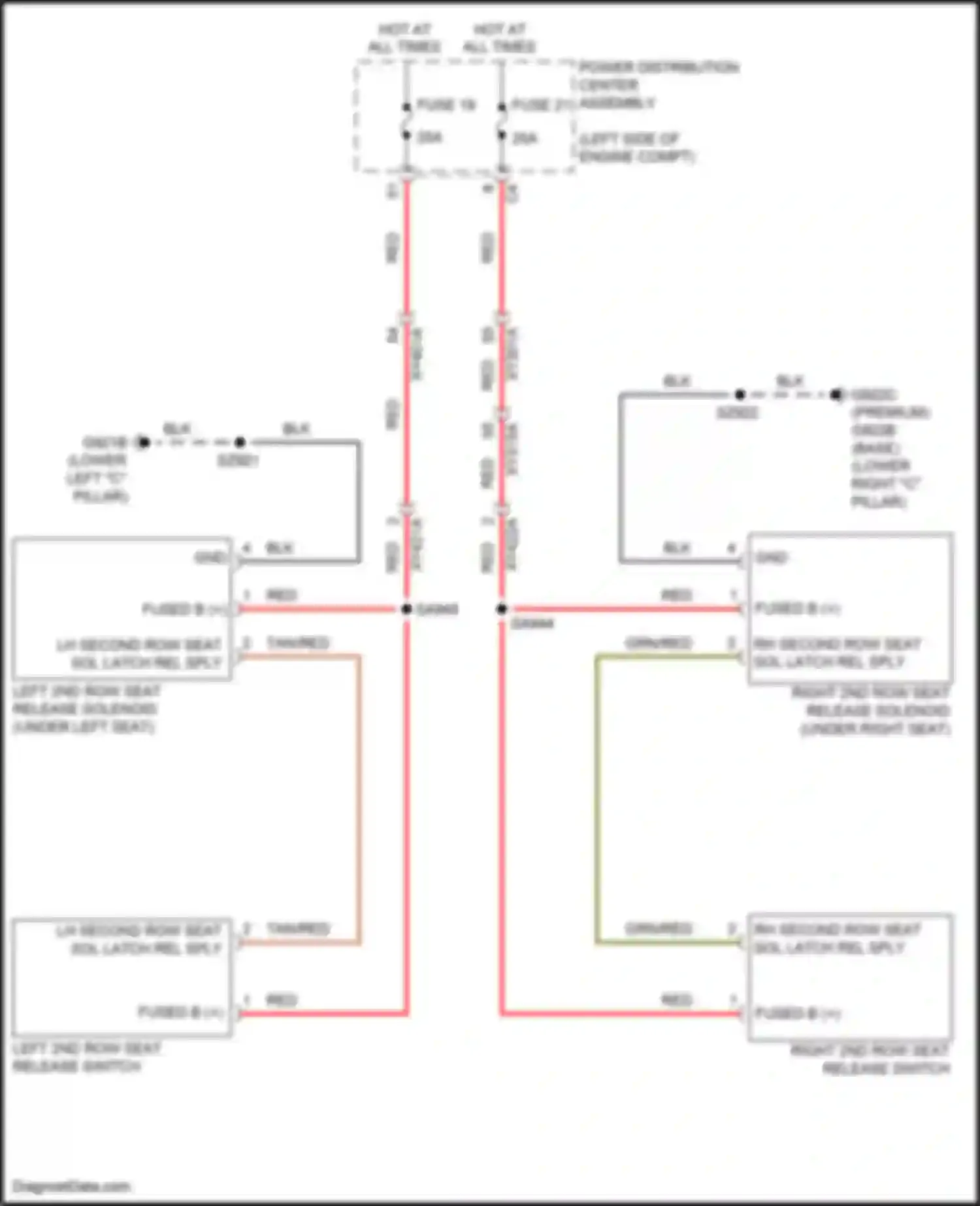 Voyager Chrysler VI (2019-2024): Second row folding seat circuit