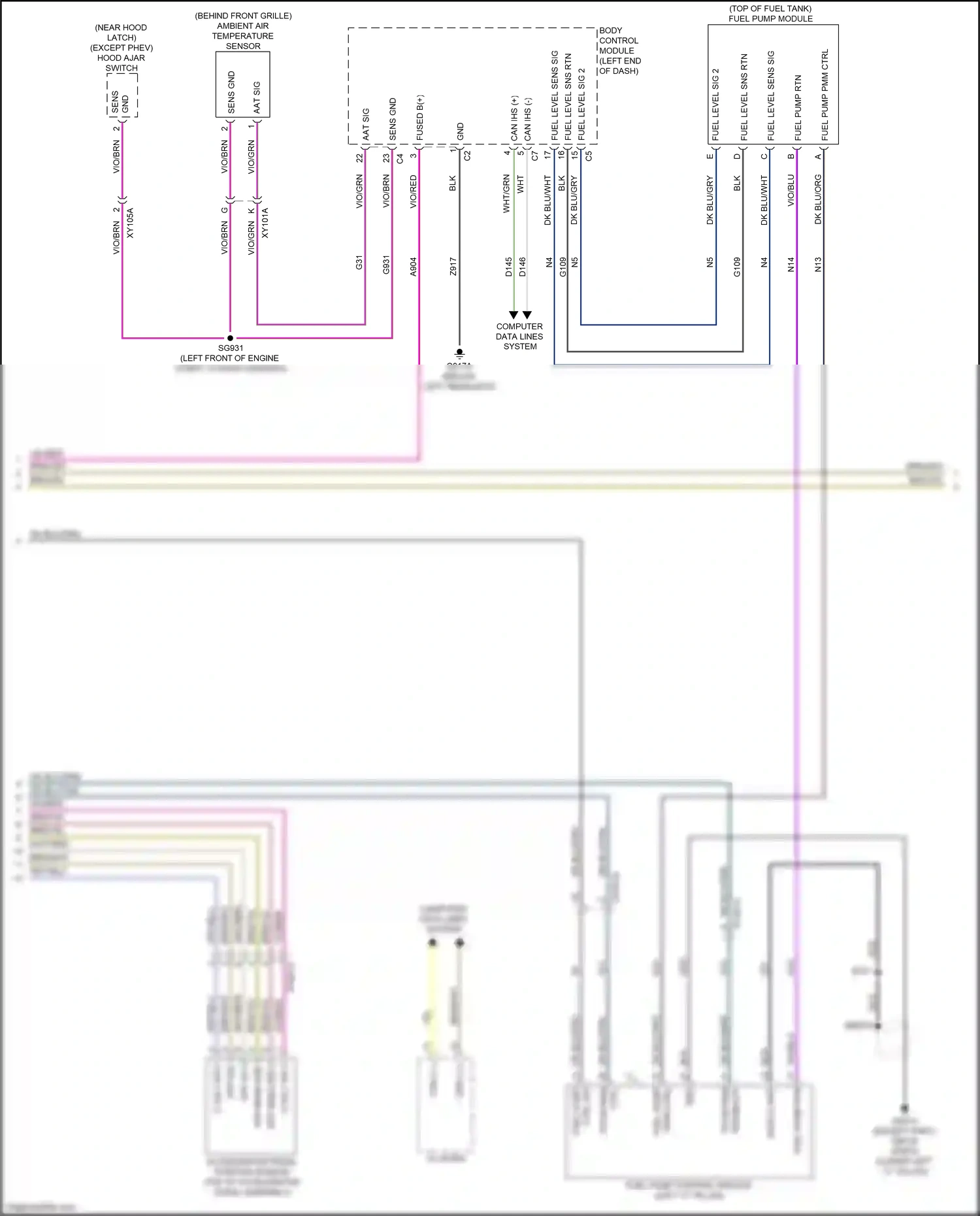 Wiring diagram accelerator pedal position sensor for Chrysler Voyager VI (2019-2024) (2 of 2)