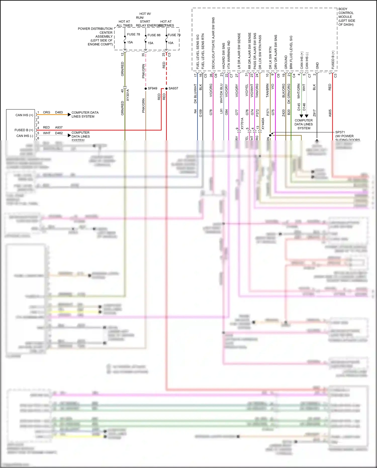 Wiring diagram body control module for Chrysler Voyager VI (2019-2024) (4 of 17)