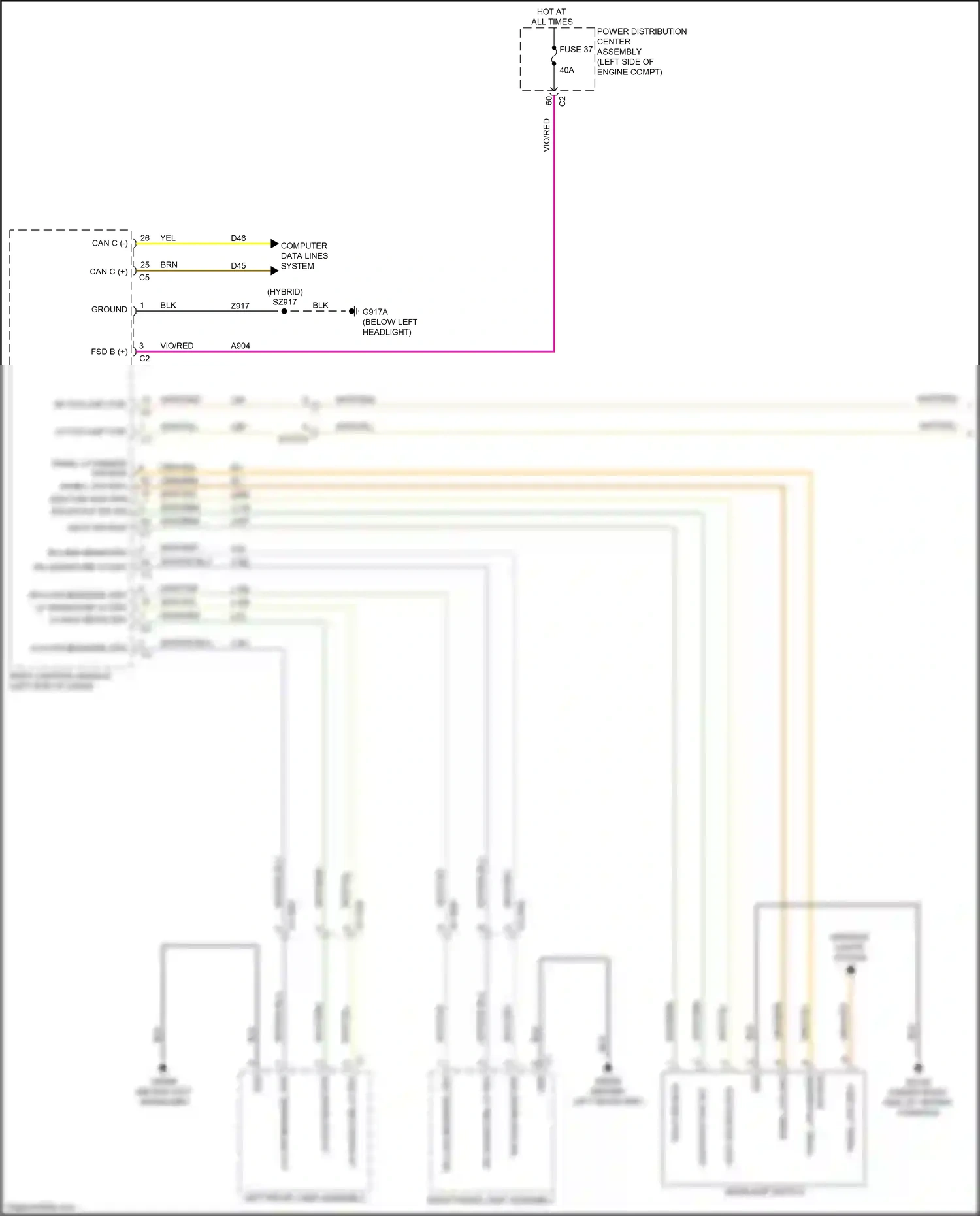 Wiring diagram computer data lines system for Chrysler Voyager VI (2019-2024) (44 of 103)