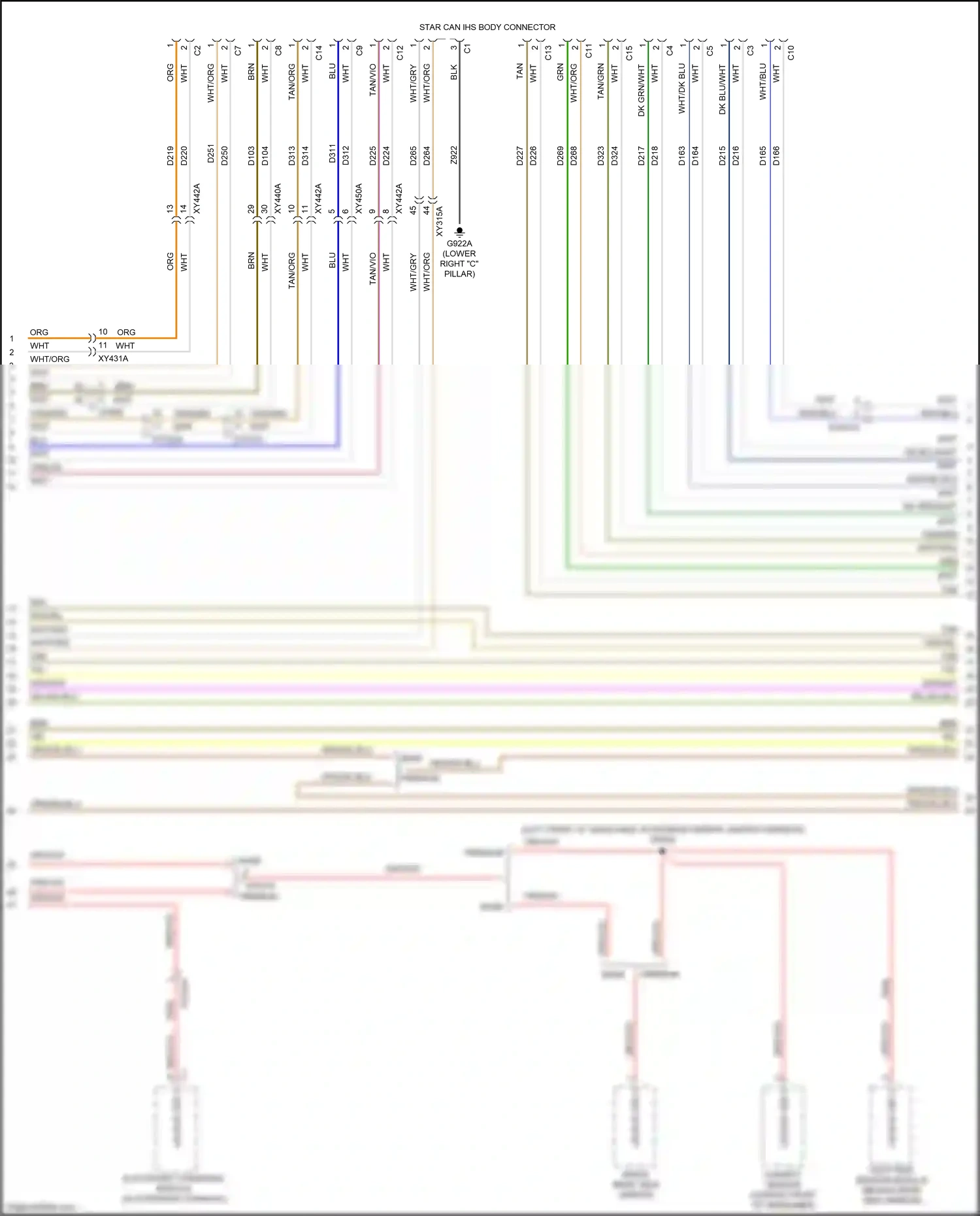 Wiring diagram electronic overhead module for Chrysler Voyager VI (2019-2024) (2 of 5)