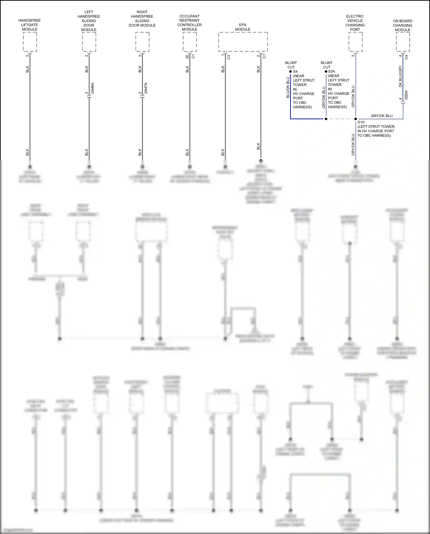 Wiring diagram electronic shift module for Chrysler Voyager VI (2019-2024) (1 of 2)