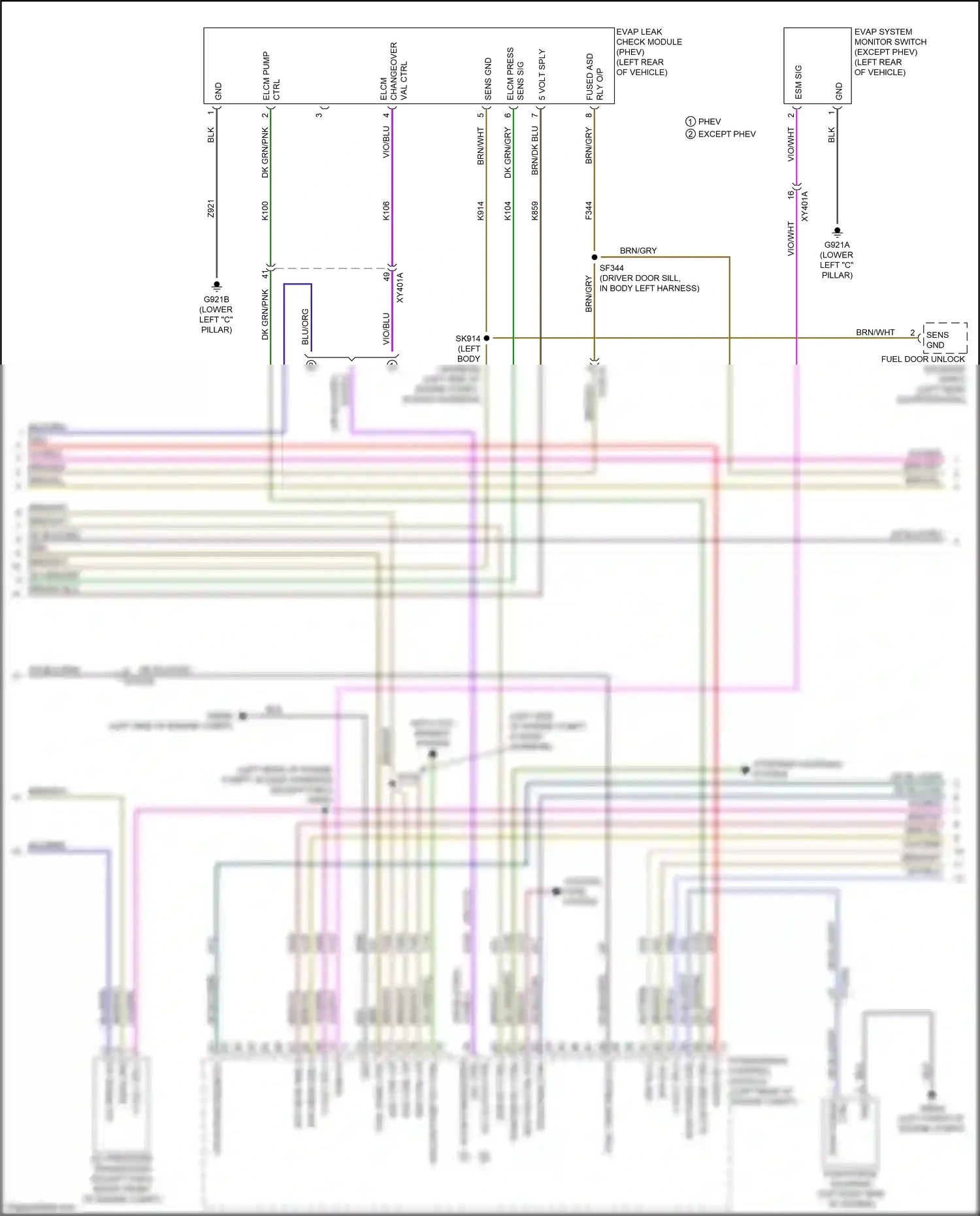Wiring diagram except phev for Chrysler Voyager VI (2019-2024) (12 of 14)