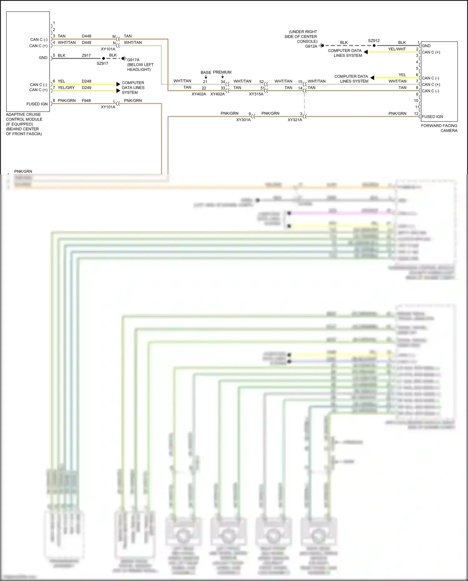 Wiring diagram forward facing camera for Chrysler Voyager VI (2019-2024) (1 of 3)