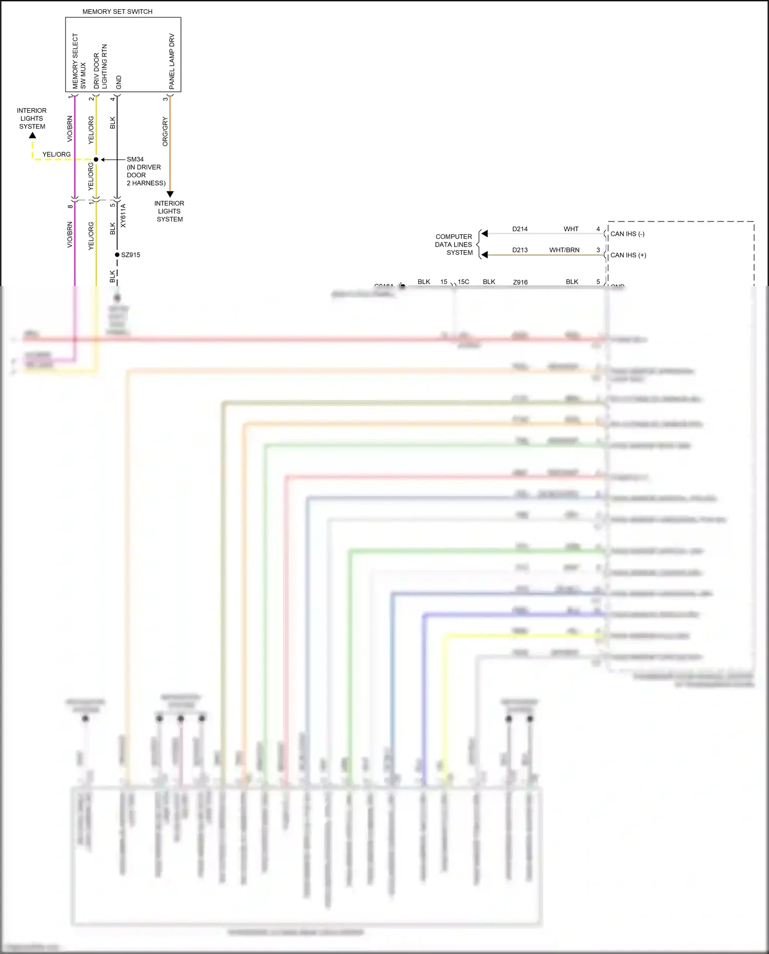 Wiring diagram memory set switch for Chrysler Voyager VI (2019-2024) (5 of 6)