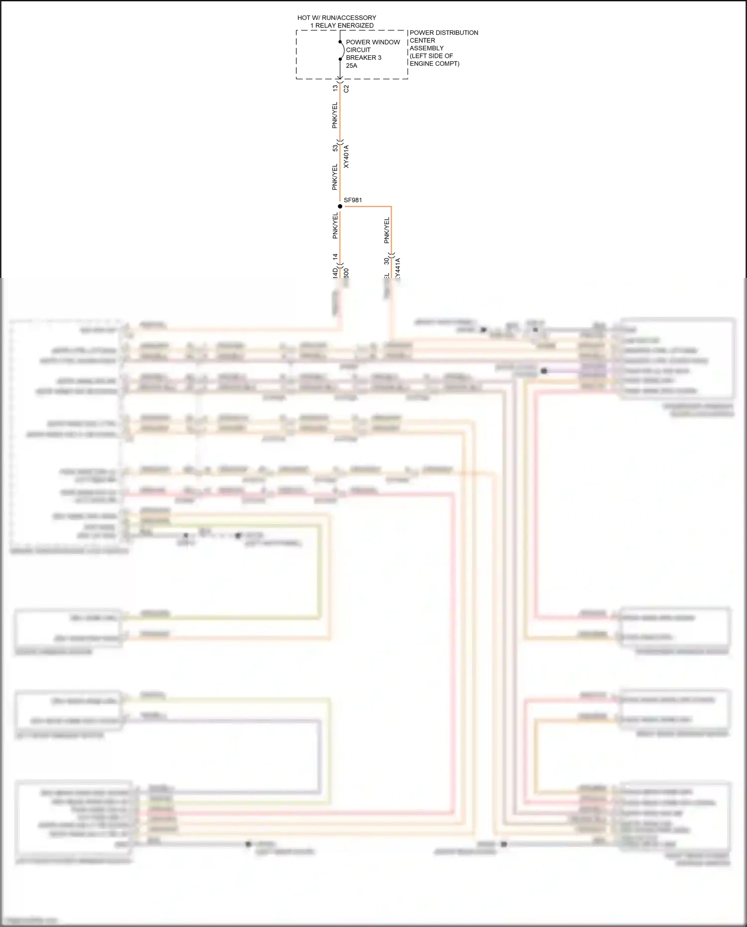 Wiring diagram mstr ctrl down pass for Chrysler Voyager VI (2019-2024) (1 of 1)