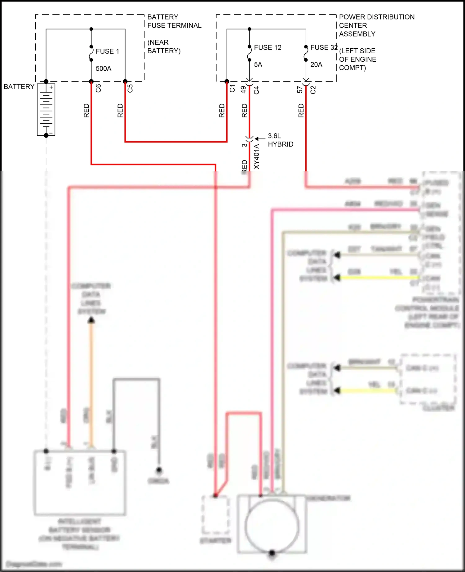 Wiring diagram powertrain control module for Chrysler Voyager VI (2019-2024) (2 of 24)