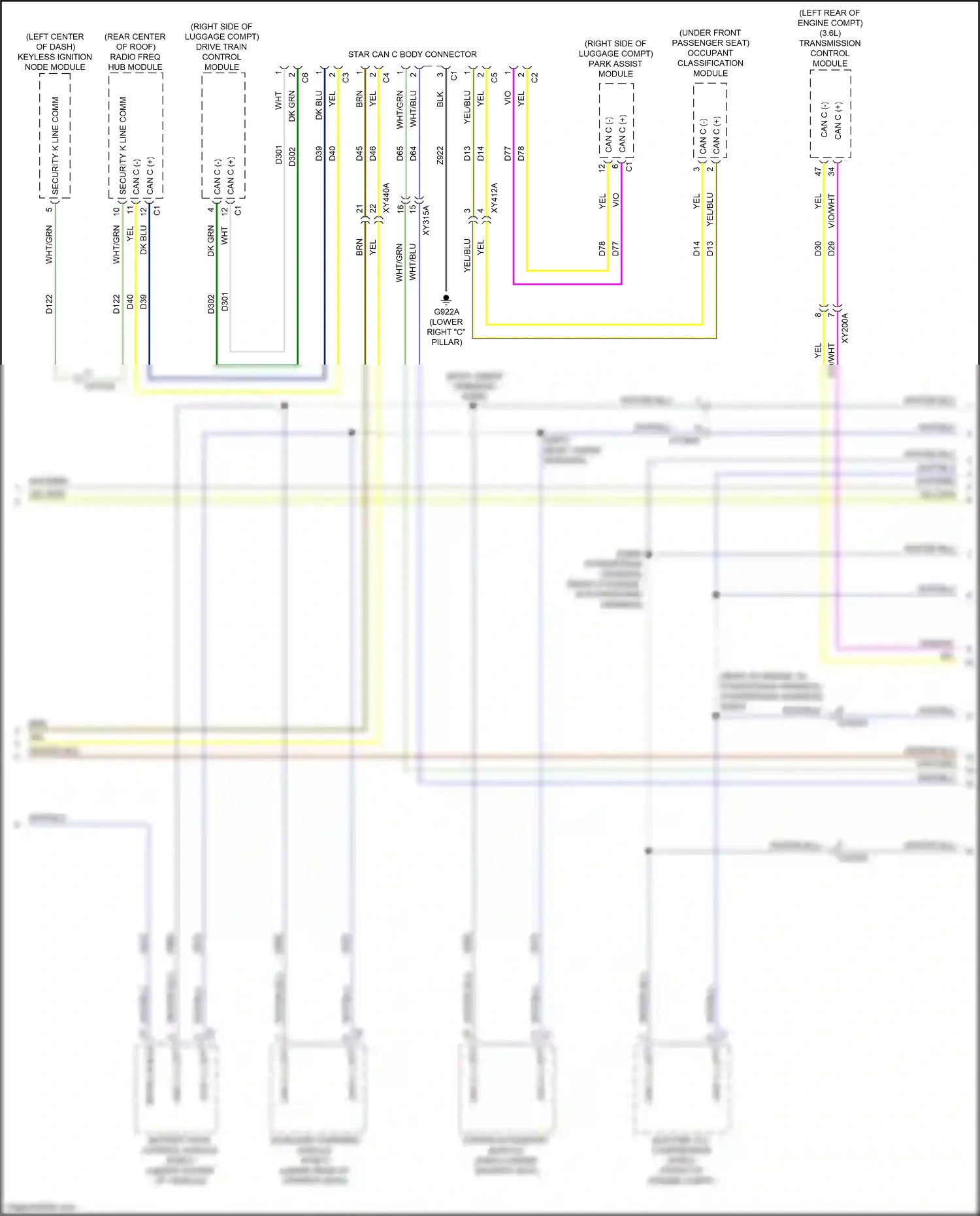 Wiring diagram transmission control module for Chrysler Voyager VI (2019-2024) (2 of 7)