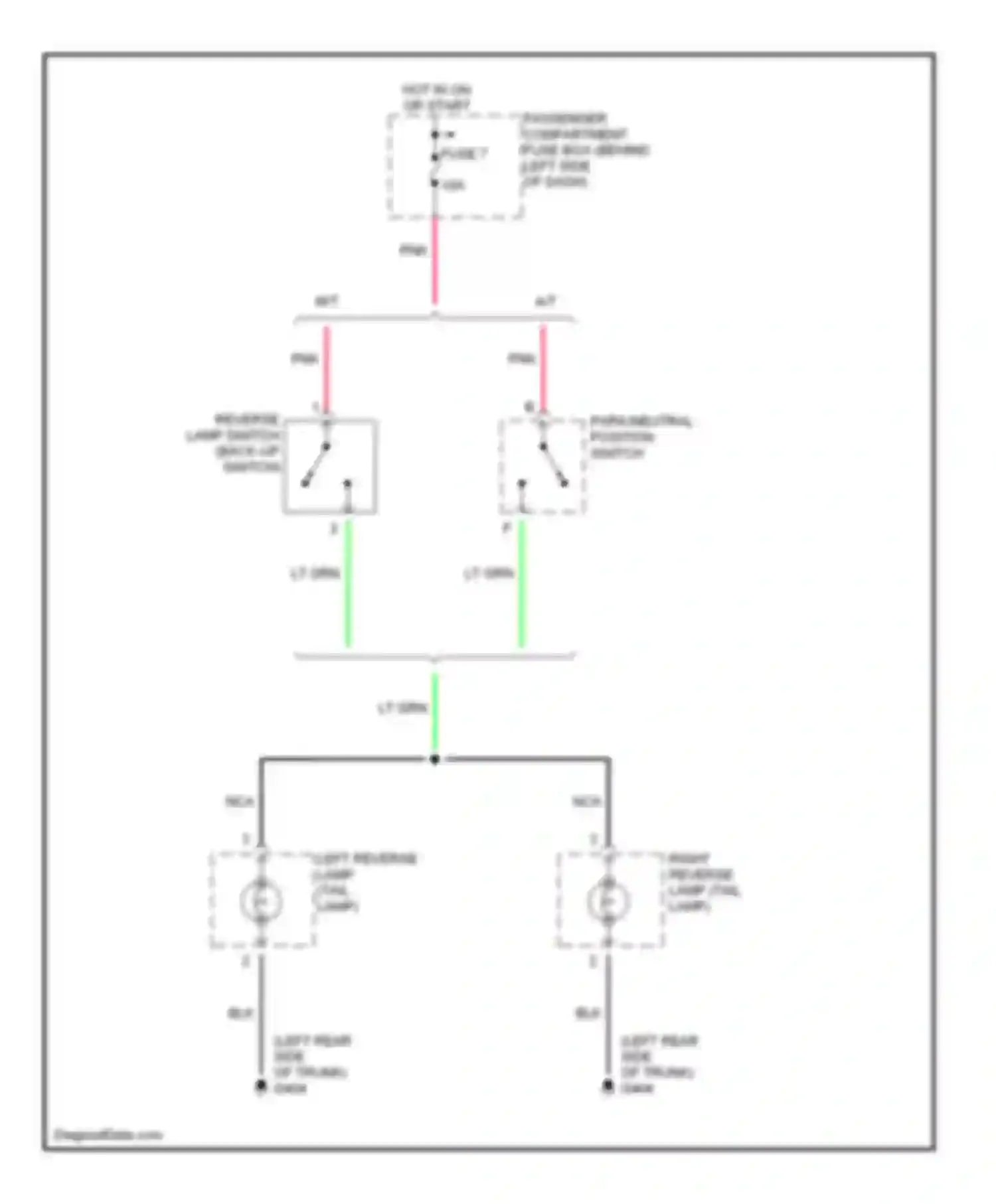 Nubira Daewoo II (1999-2003): Back-up lamps circuit