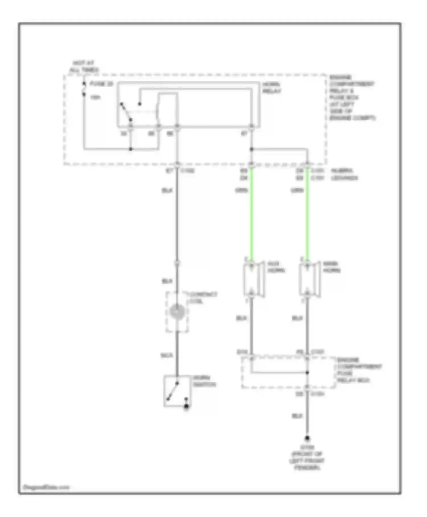 Nubira Daewoo II (1999-2003): Horn circuit
