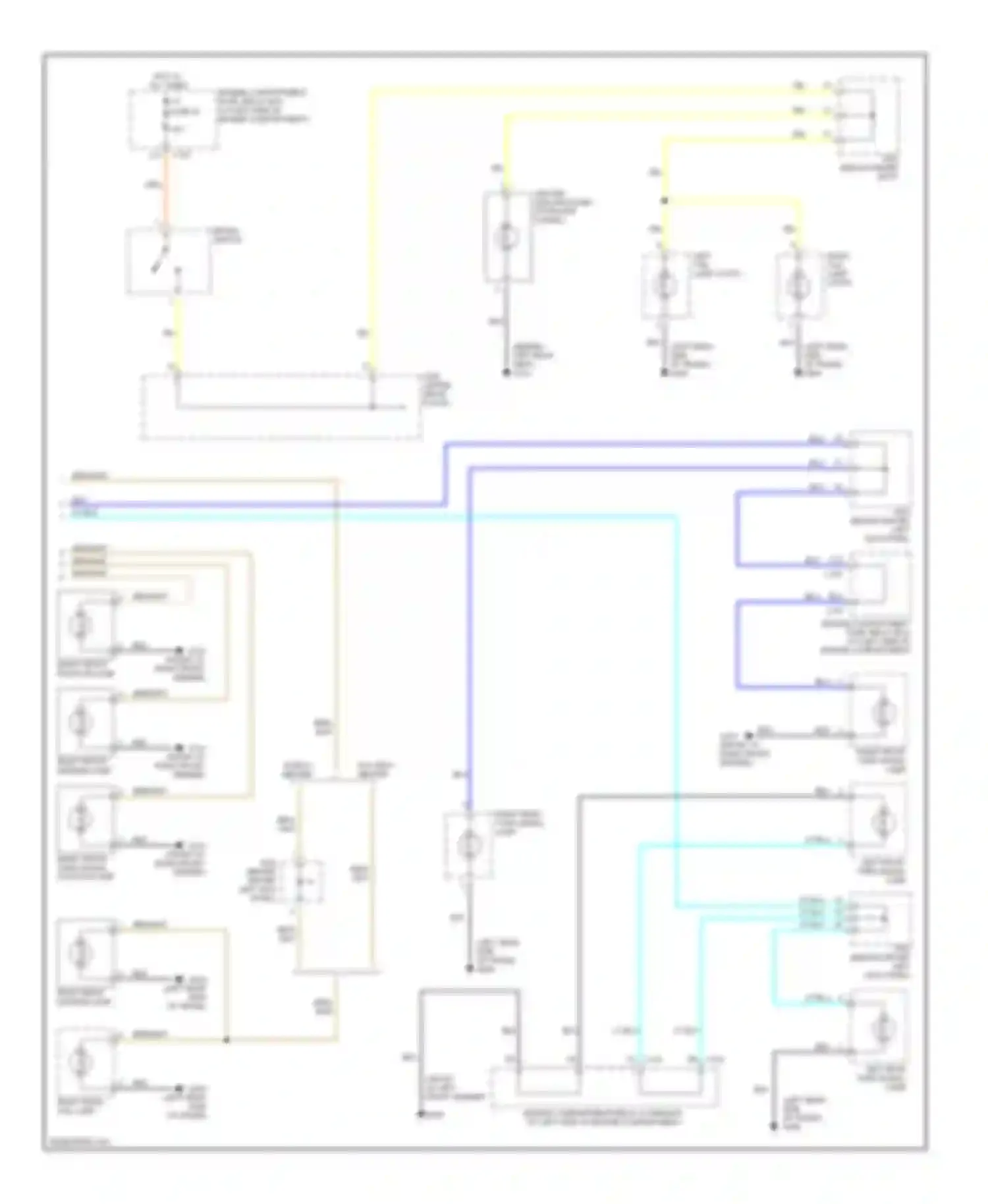 Wiring diagram right front position lamp for Daewoo Nubira II (1999-2003) (1 of 1)