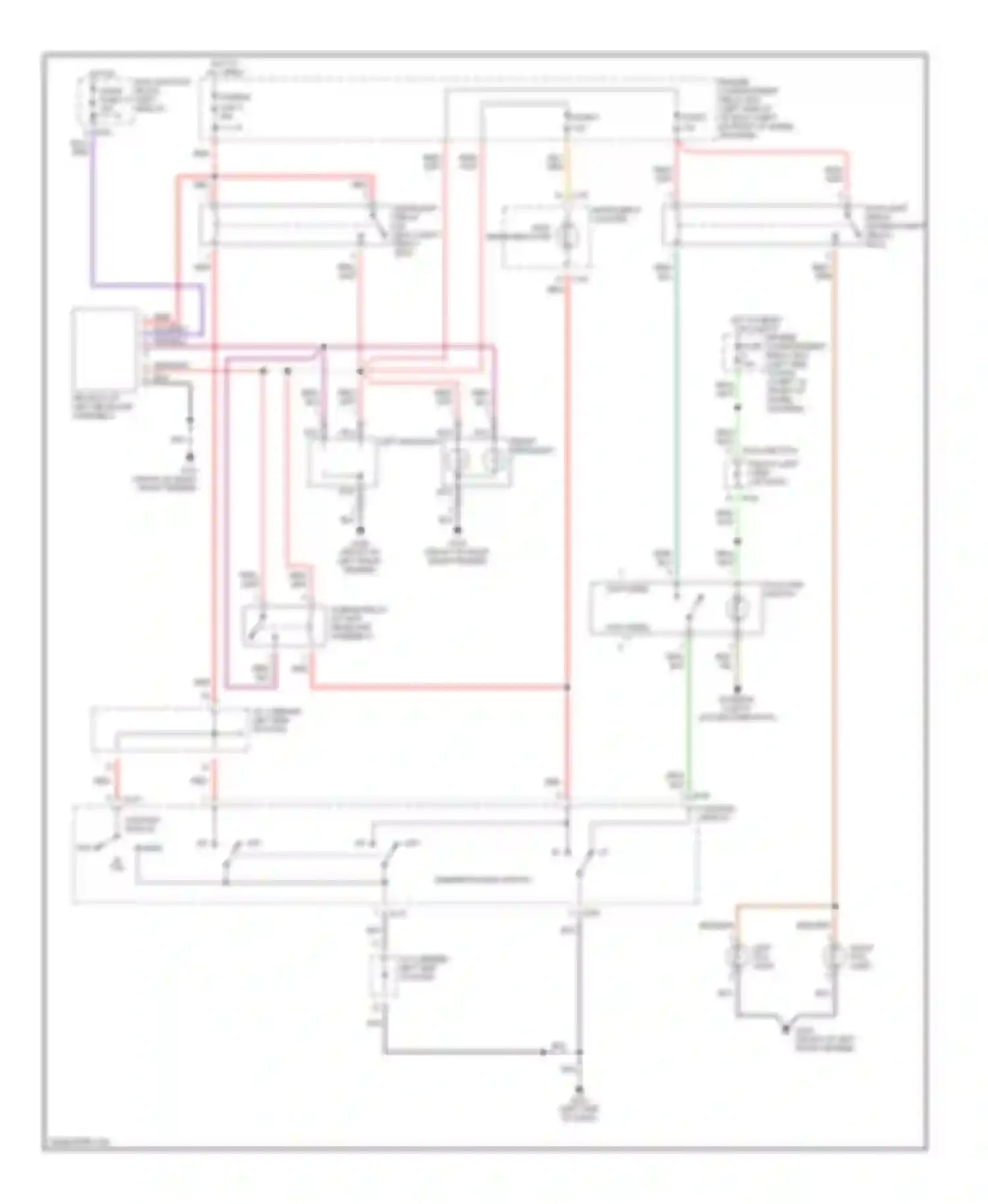 Avenger Dodge I (1994-2000): Headlamps/fog lamps circuit, with drl