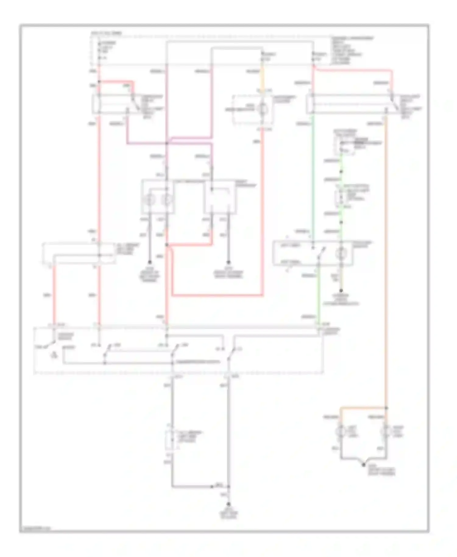 Avenger Dodge I (1994-2000): Headlamps/fog lamps circuit, without drl