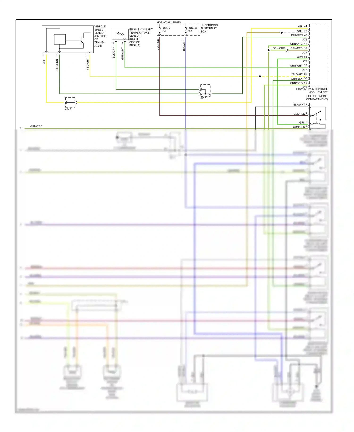 Dodge Avenger I (1994-2000) a/c compressor wiring diagram  (2 of 3)