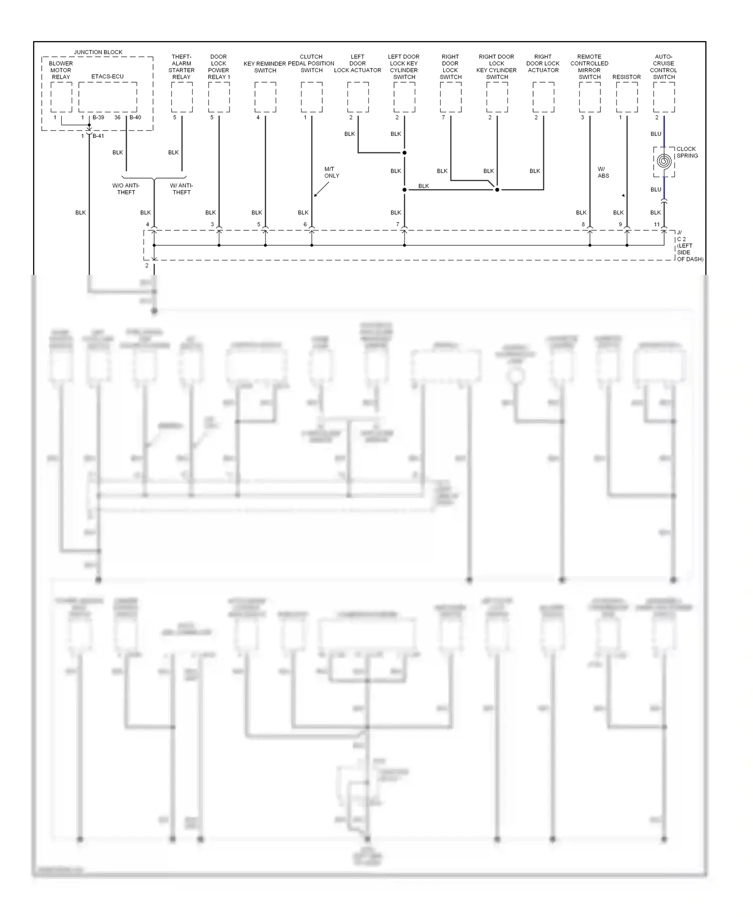 Dodge Avenger I (1994-2000) automatic compressor- ecm wiring diagram  (1 of 2)