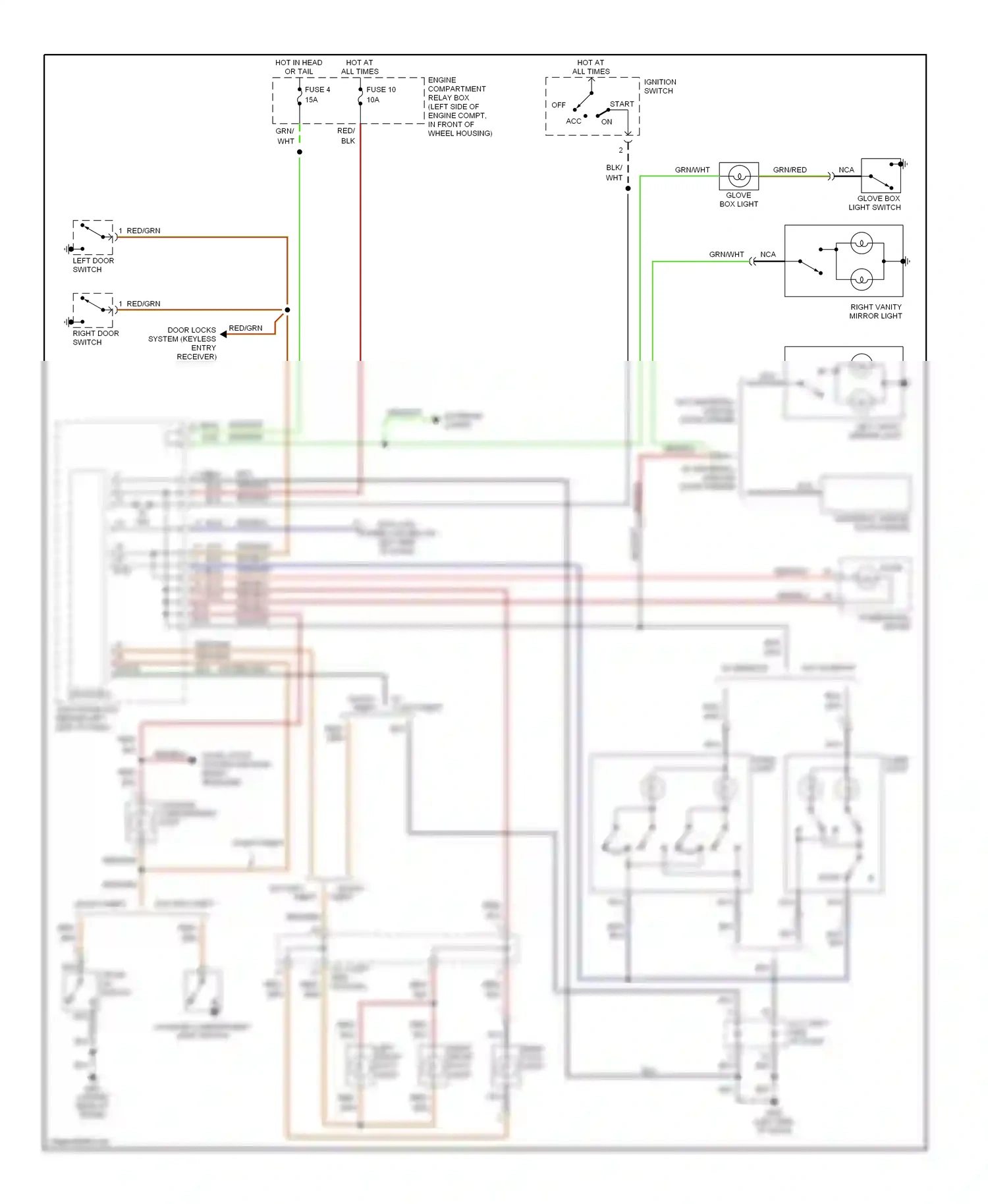 Dodge Avenger I (1994-2000) dome light wiring diagram  (2 of 2)