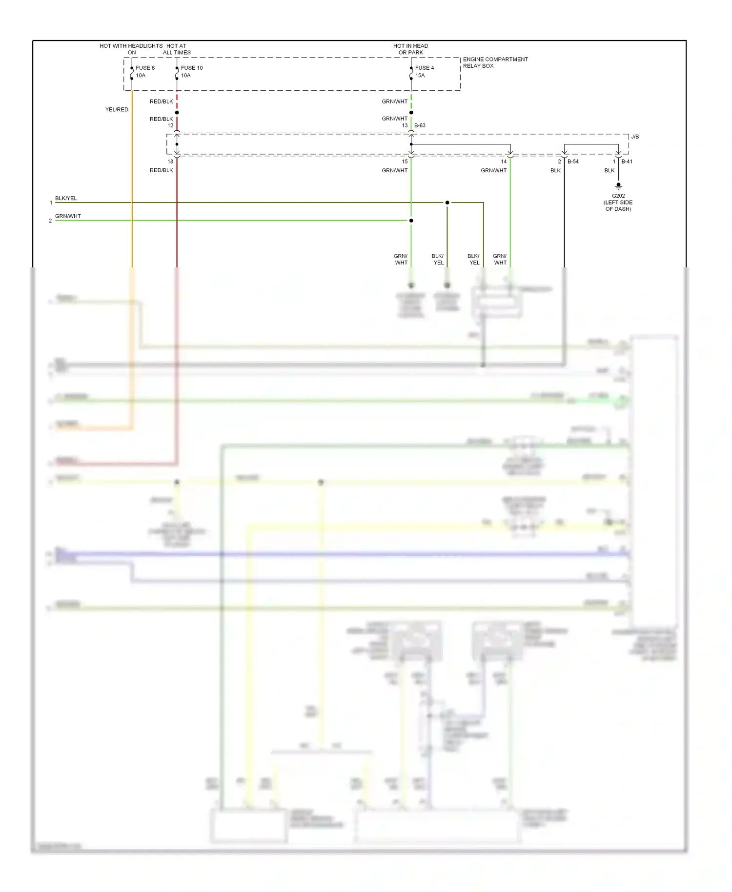 Dodge Avenger I (1994-2000) engine compartment relay box wiring diagram  (6 of 17)