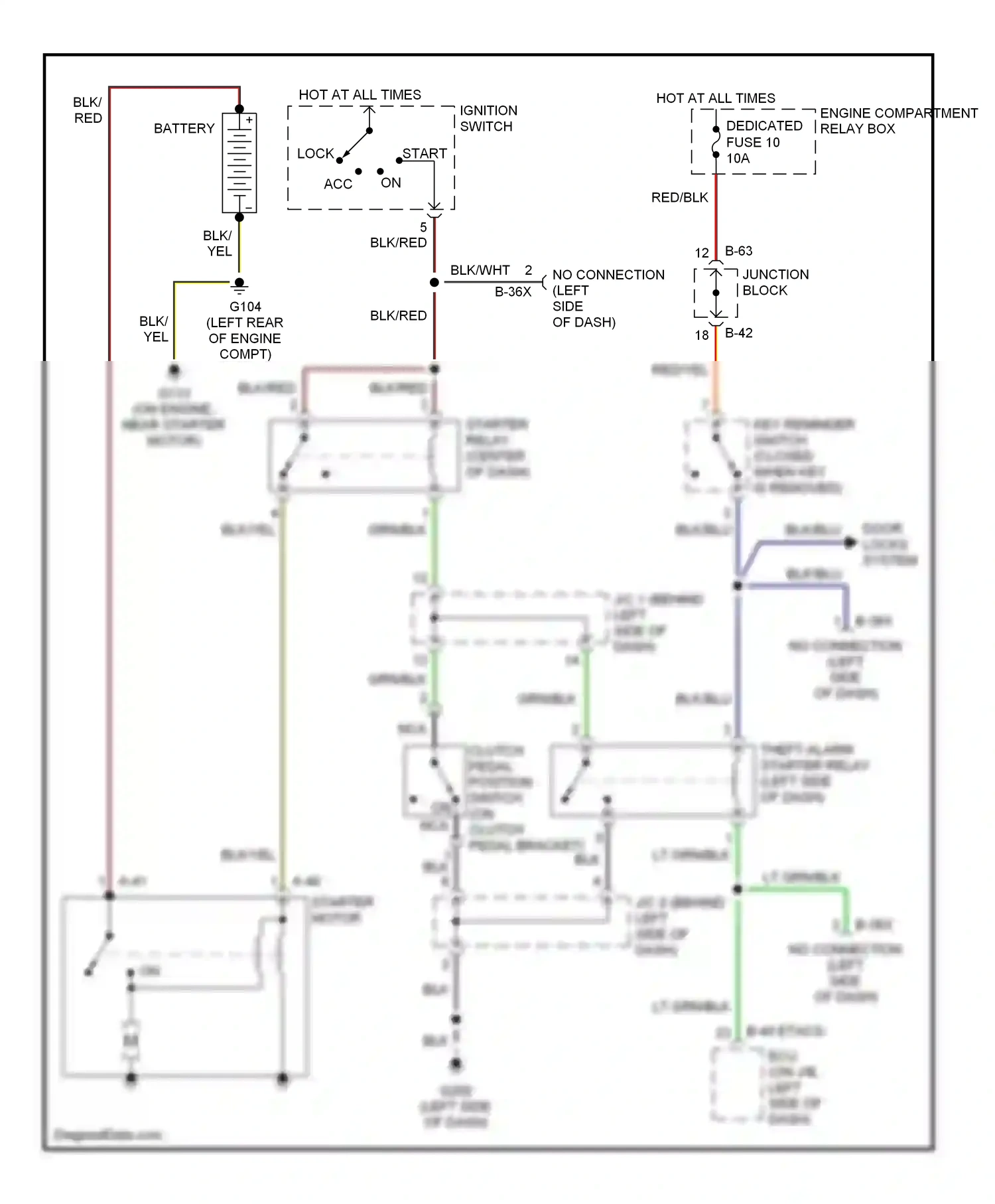 Dodge Avenger I (1994-2000) engine compartment relay box wiring diagram  (16 of 17)