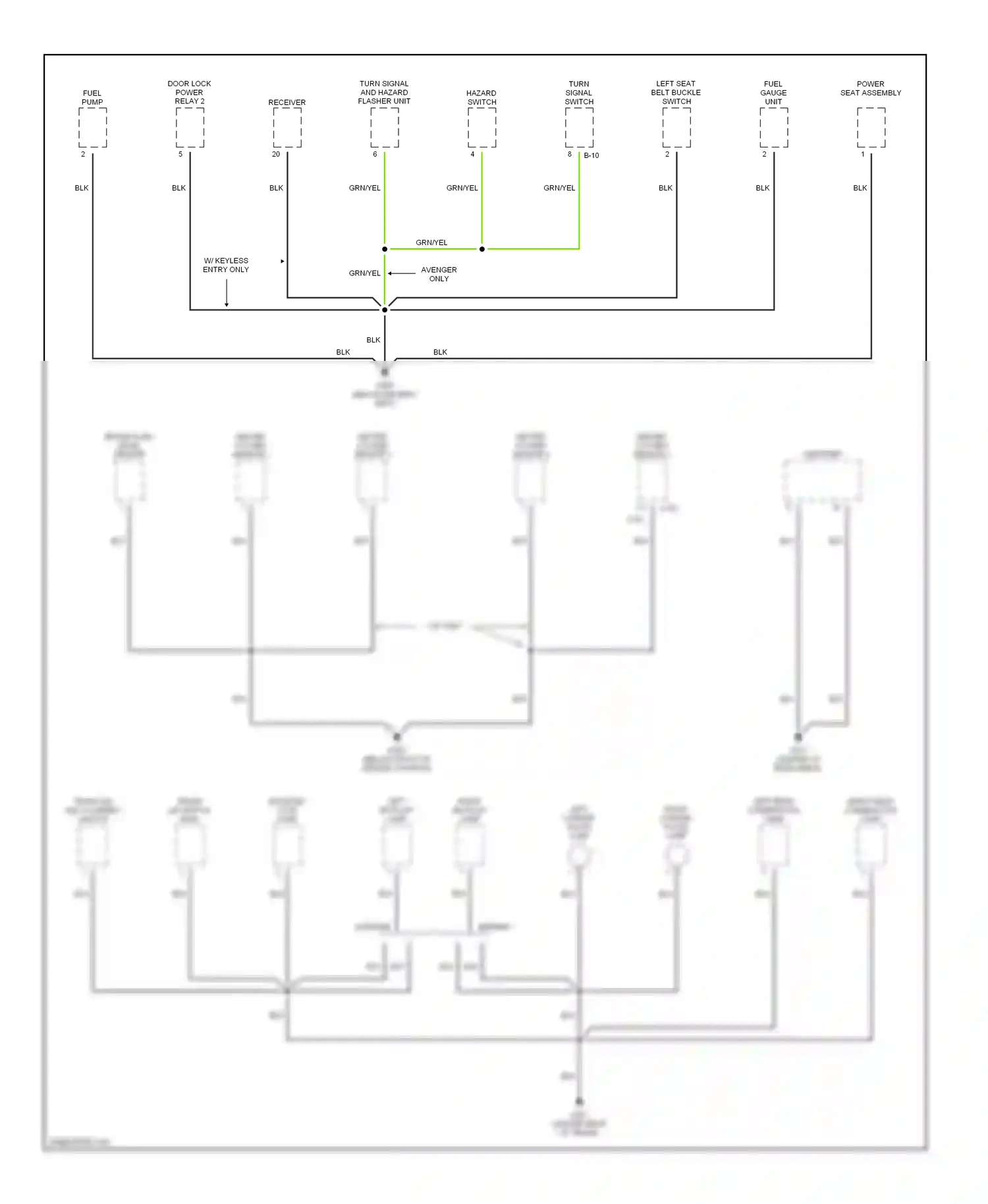 Dodge Avenger I (1994-2000) hazard switch wiring diagram  (2 of 4)