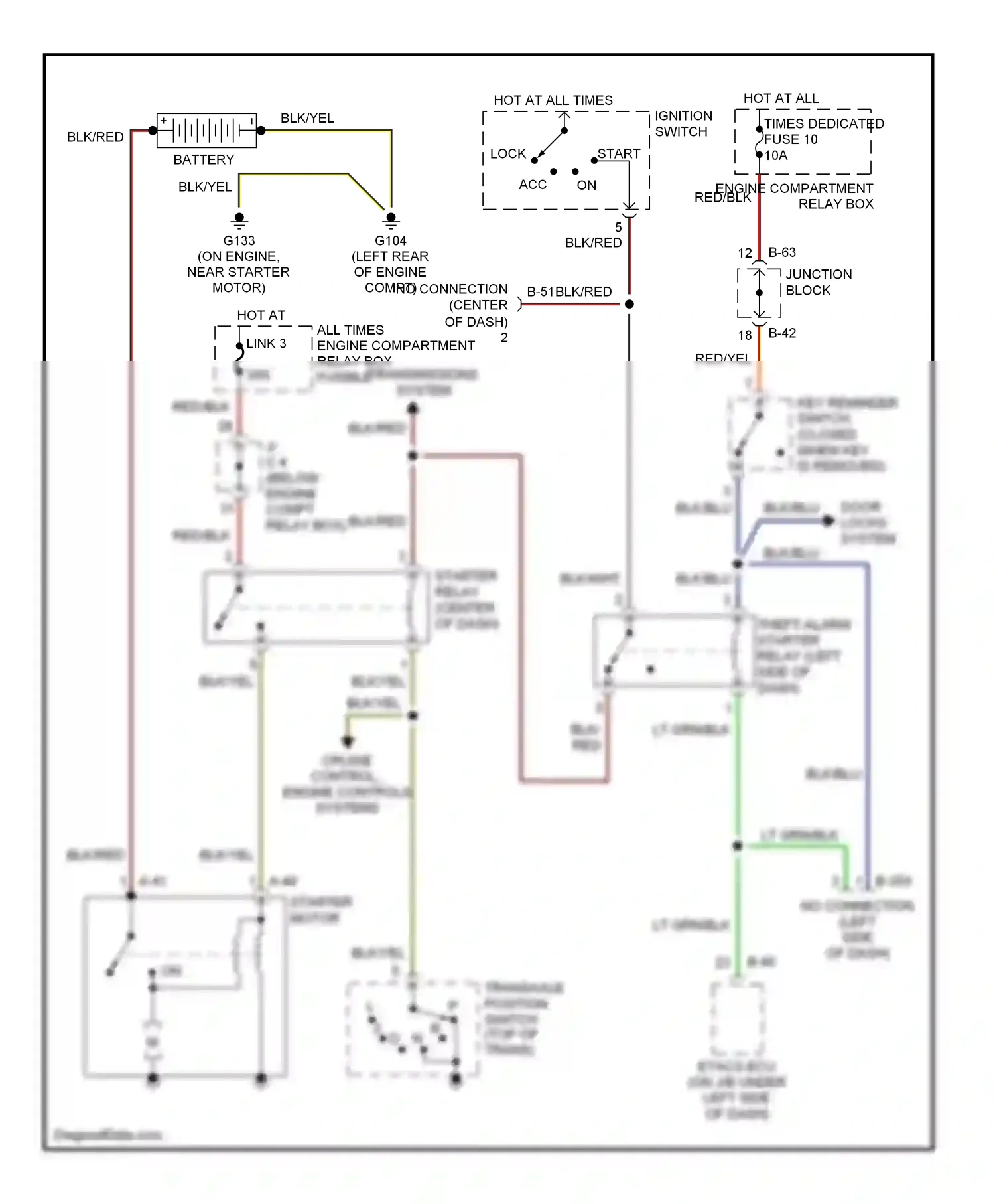 Dodge Avenger I (1994-2000) ignition switch wiring diagram  (15 of 17)
