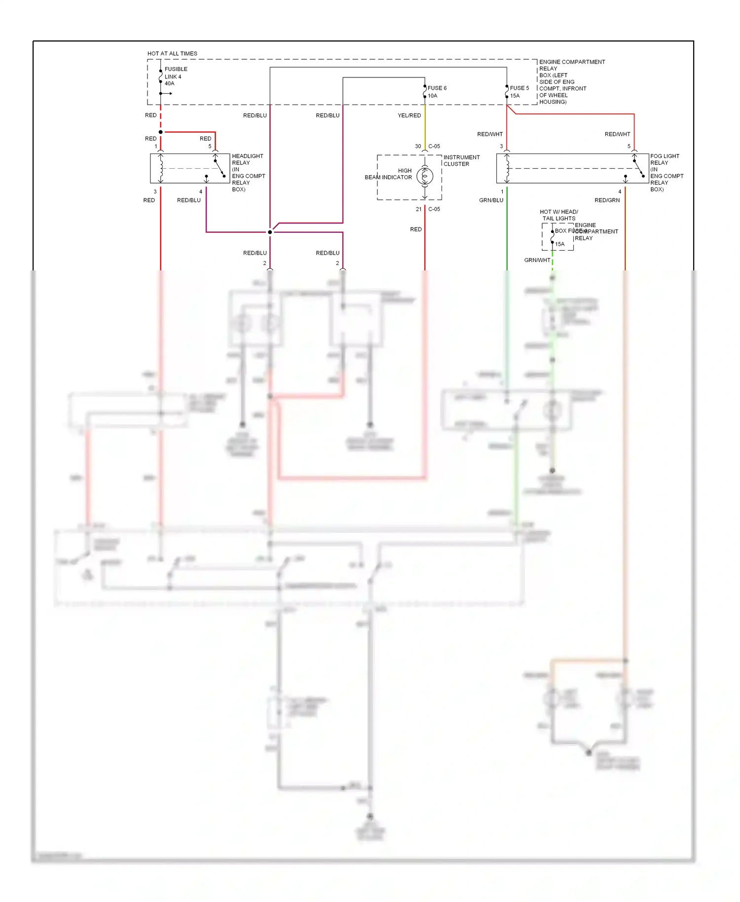 Dodge Avenger I (1994-2000) lighting switch wiring diagram  (3 of 4)