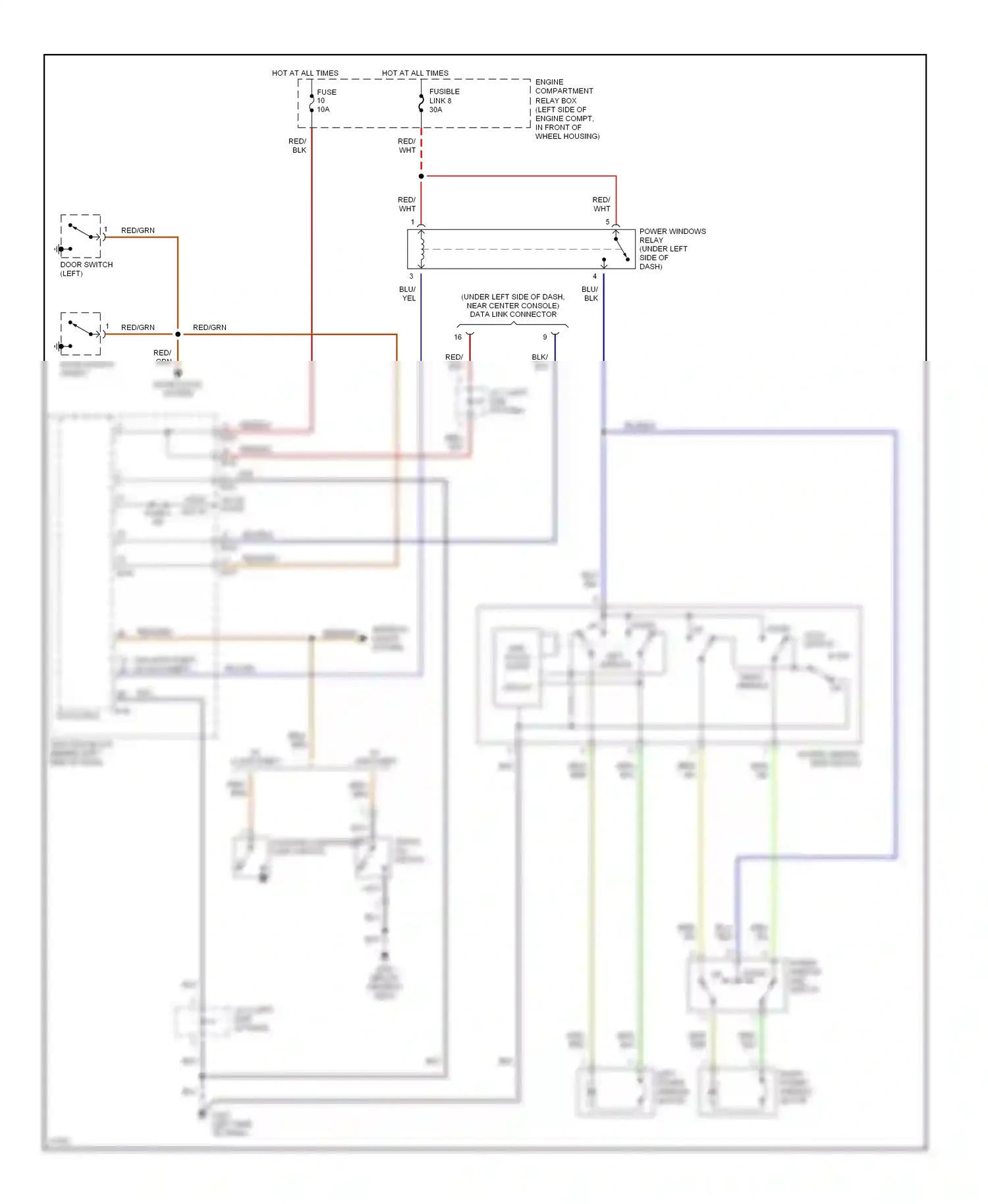 Dodge Avenger I (1994-2000) lock switch wiring diagram  (1 of 1)