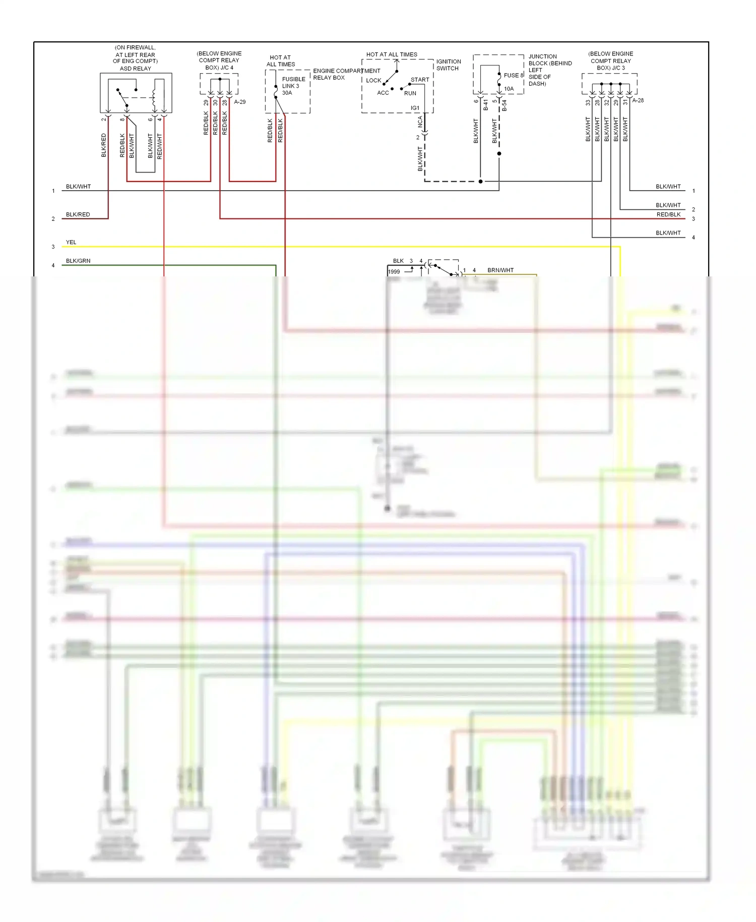 Dodge Avenger I (1994-2000) lock wiring diagram  (10 of 17)