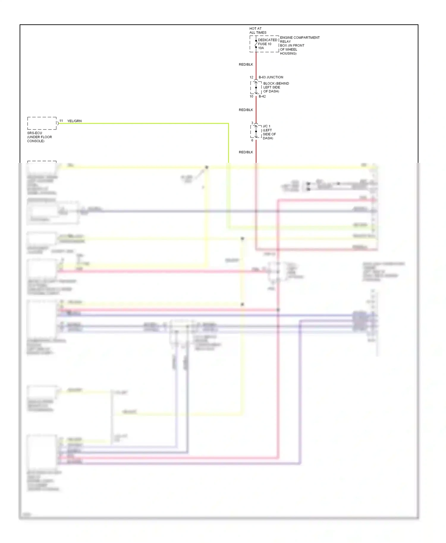 Dodge Avenger I (1994-2000) powertrain control module (left side of engine compt) wiring diagram  (1 of 2)