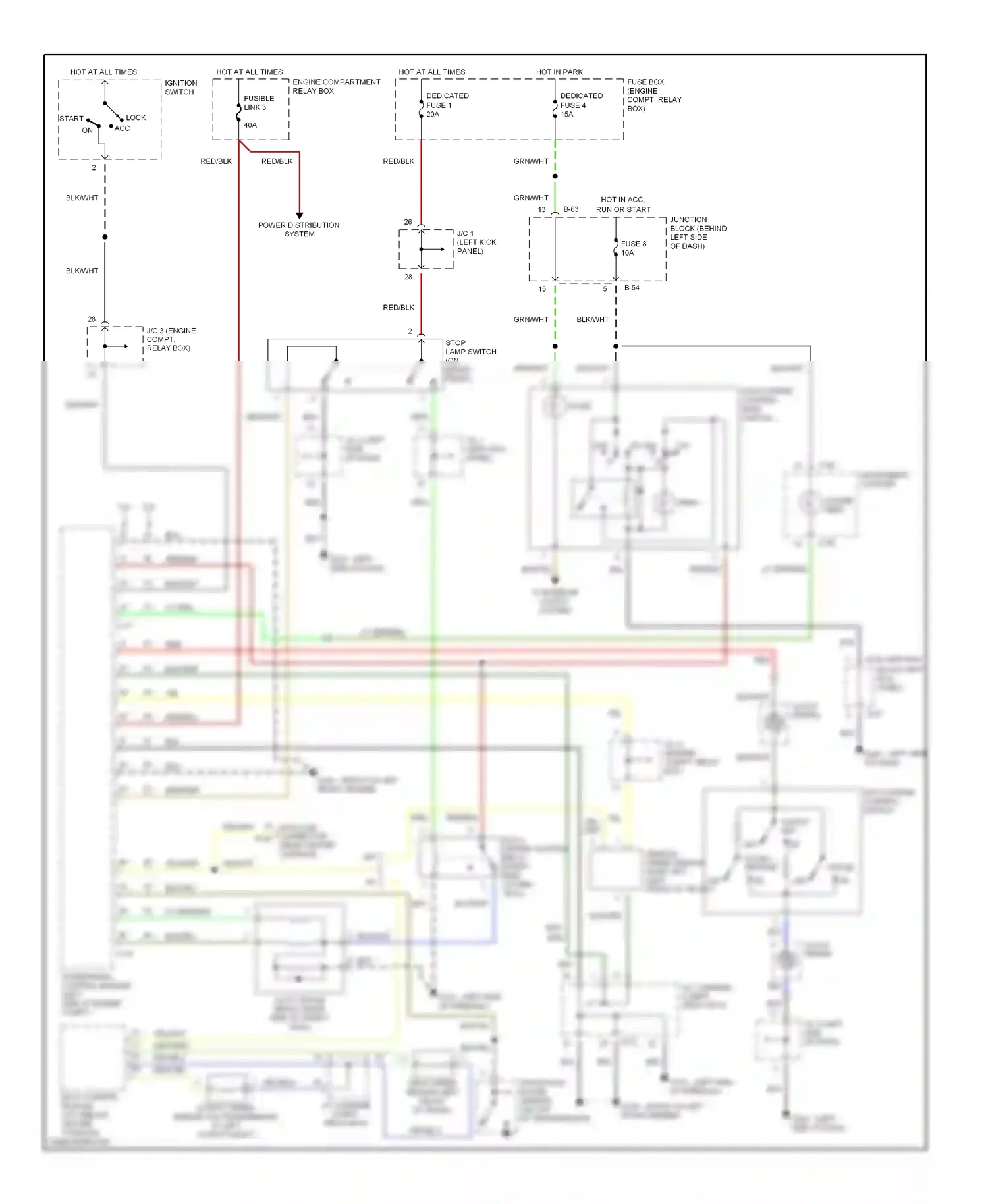 Dodge Avenger I (1994-2000) powertrain control module (left side of engine compt) wiring diagram  (2 of 2)