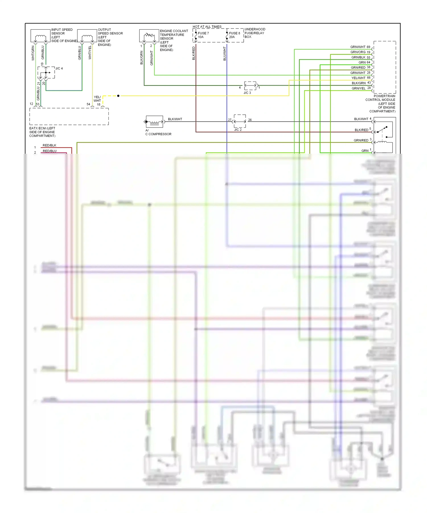 Dodge Avenger I (1994-2000) powertrain control module (left side of engine compartment) wiring diagram  (5 of 6)