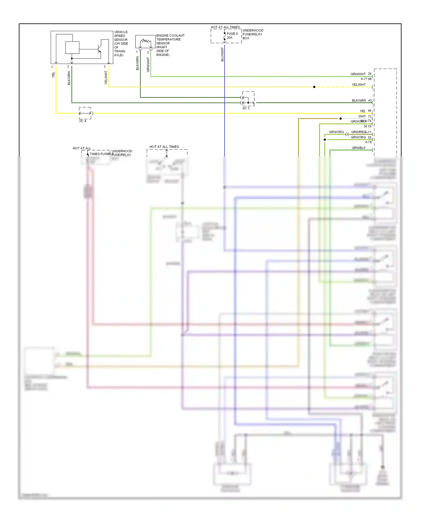 Dodge Avenger I (1994-2000) powertrain control module (left side of engine compartment) wiring diagram  (4 of 6)